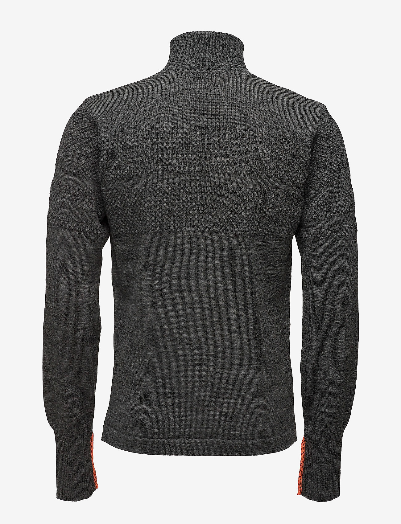 Mads Nørgaard - 100% Wool Klemens Zip Kontrast - charcoal melange/orange - 1