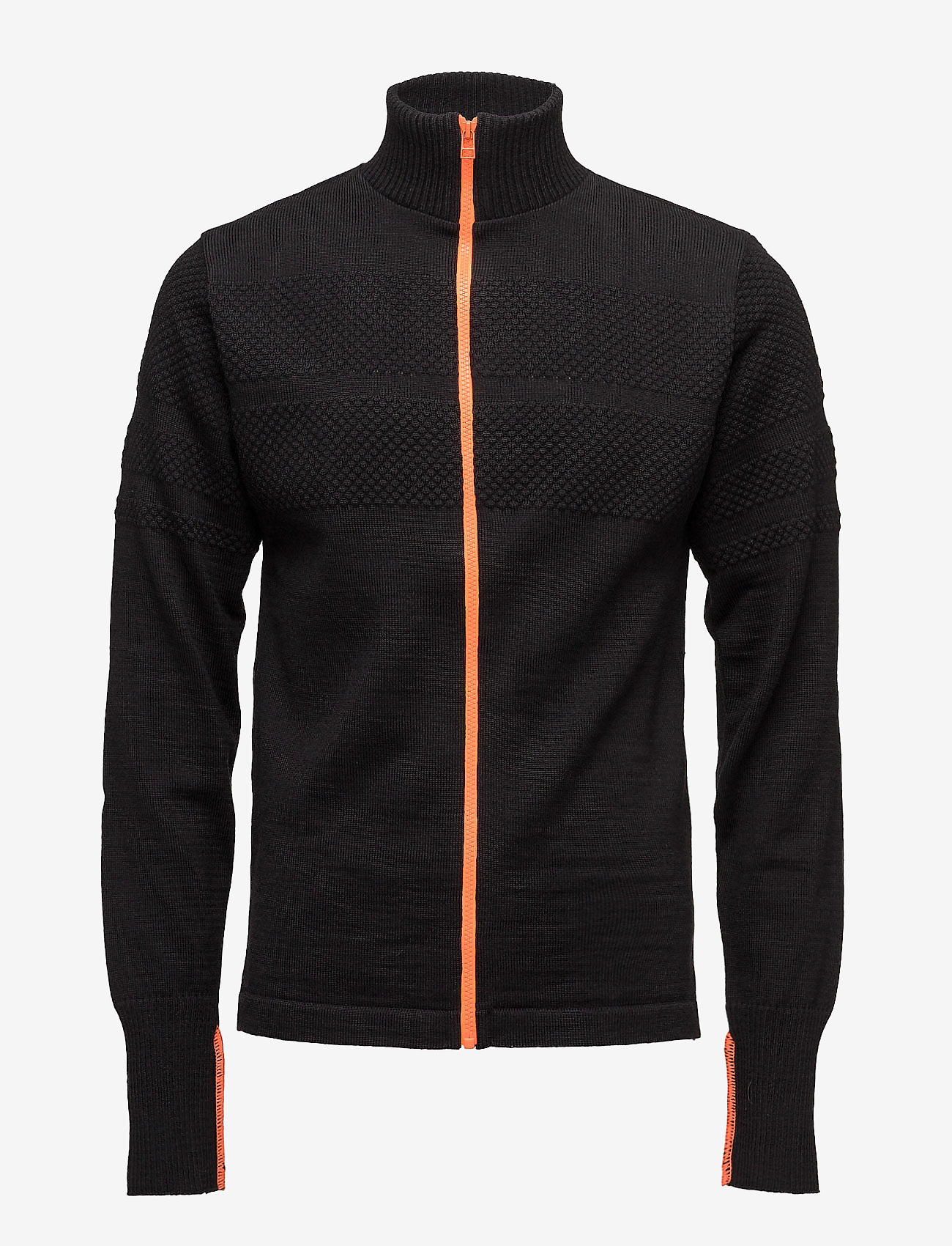 Mads Nørgaard - 100% Wool Klemens Zip Kontrast - black/orange - 0