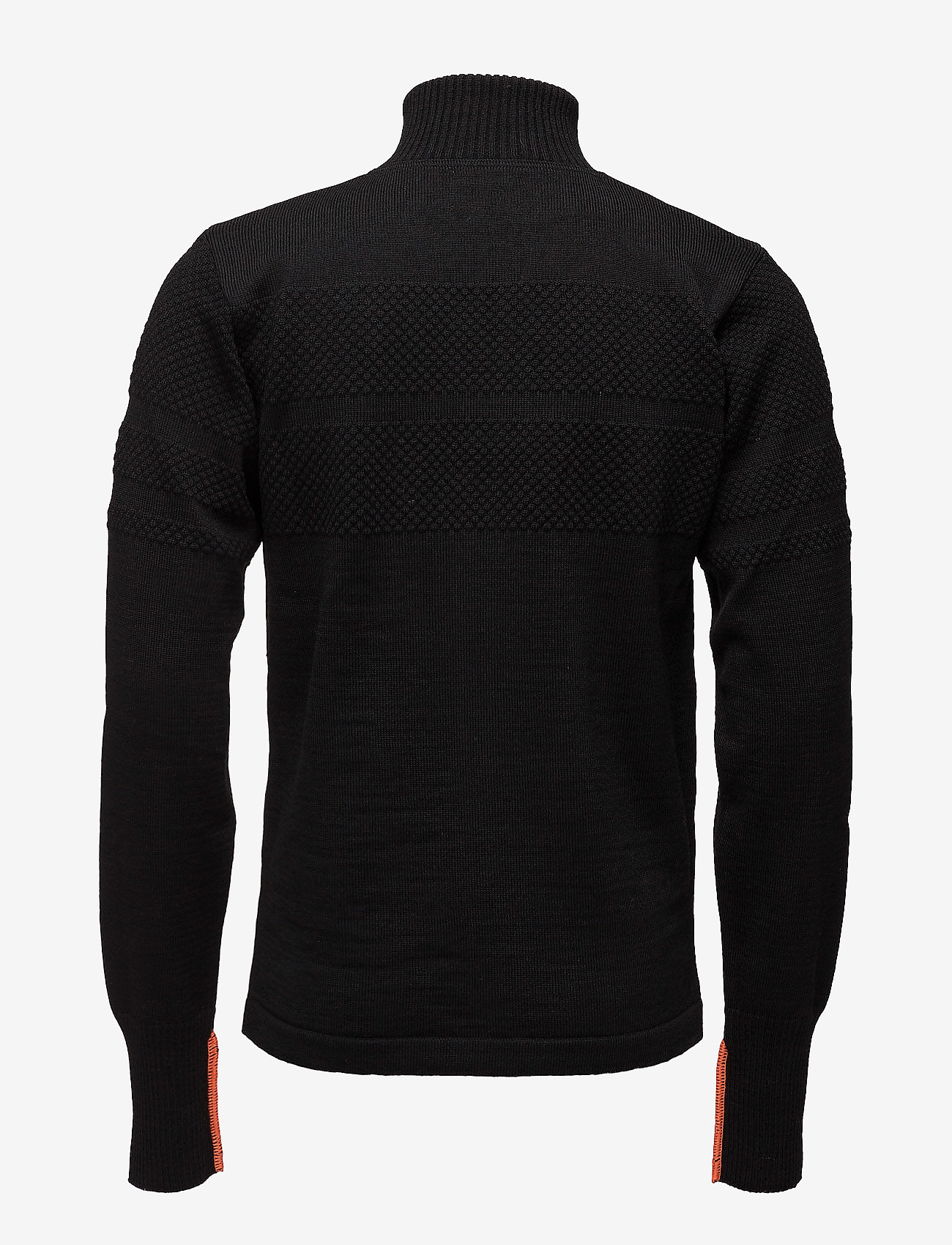 Mads Nørgaard - 100% Wool Klemens Zip Kontrast - black/orange - 2