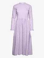 Crinckle Pop Docca Dress - PURPLE HEBE / SNOW WHITE