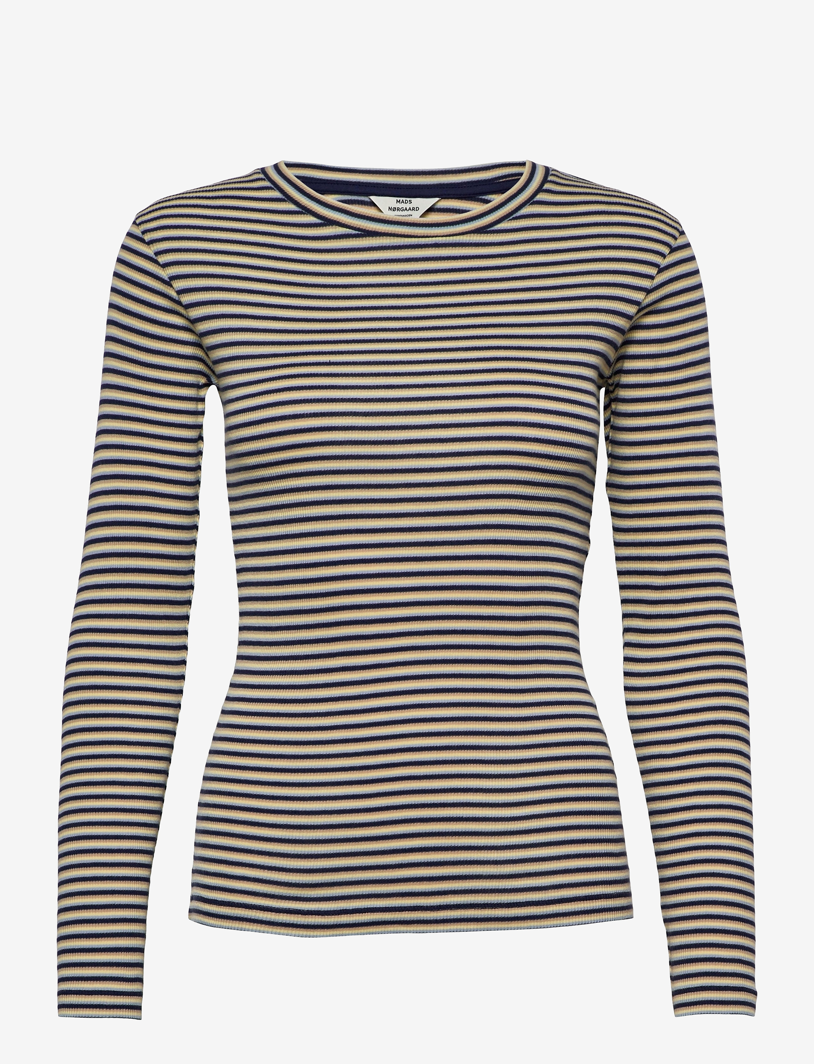 Mads Nørgaard - 2x2 Cotton Stripe Tuba Top - blue multi - 0