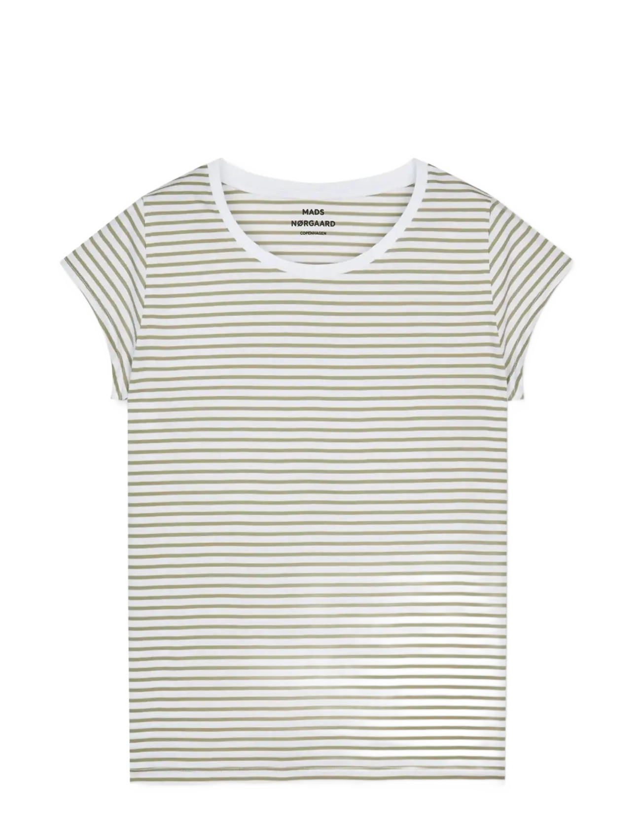 MADS NØRGAARD Organic Favorite Stripe Teasy Beige - S - Damen