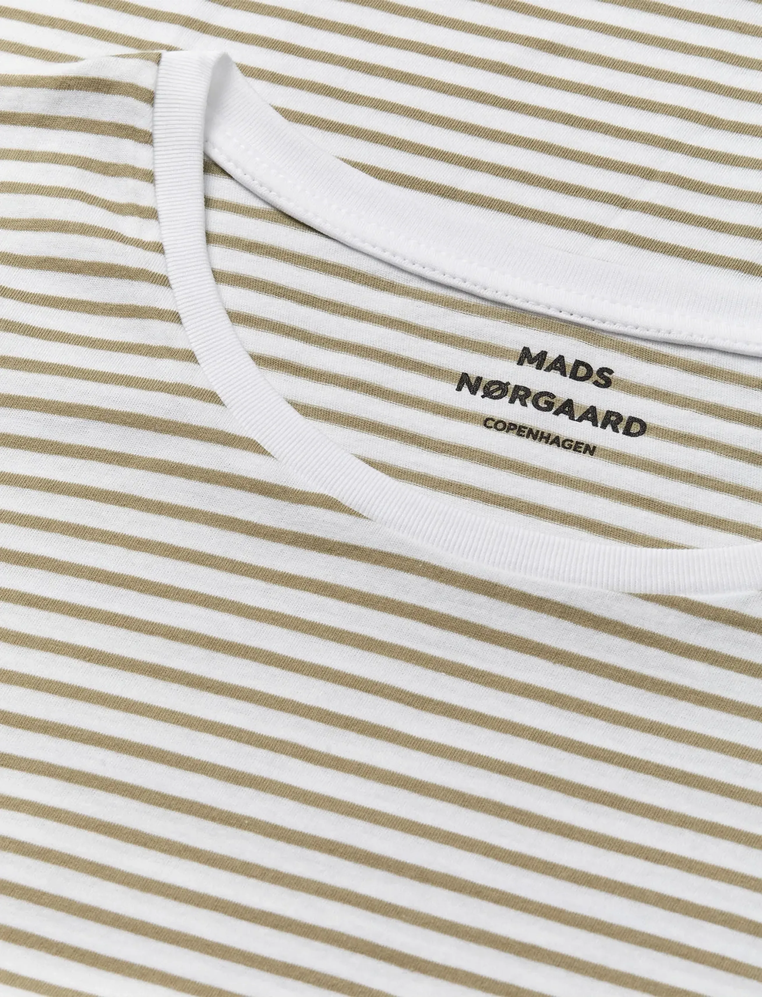 Mads Nørgaard - Fine Jersey Stripe Teasy Tee FAV - t-shirts - brilliant white/overland trek - 1