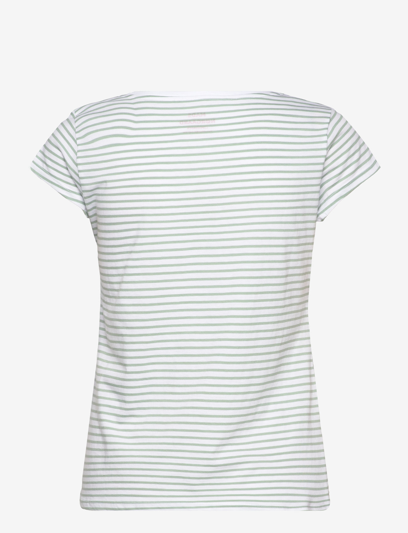 Mads Nørgaard - Fine Jersey Stripe Teasy Tee FAV - t-shirts - brilliant white/jadeite - 1