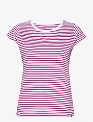 Mads Nørgaard - Organic Jersey Stripe Teasy Tee FAV - t-shirt & tops - purple cactus flower/white - 0