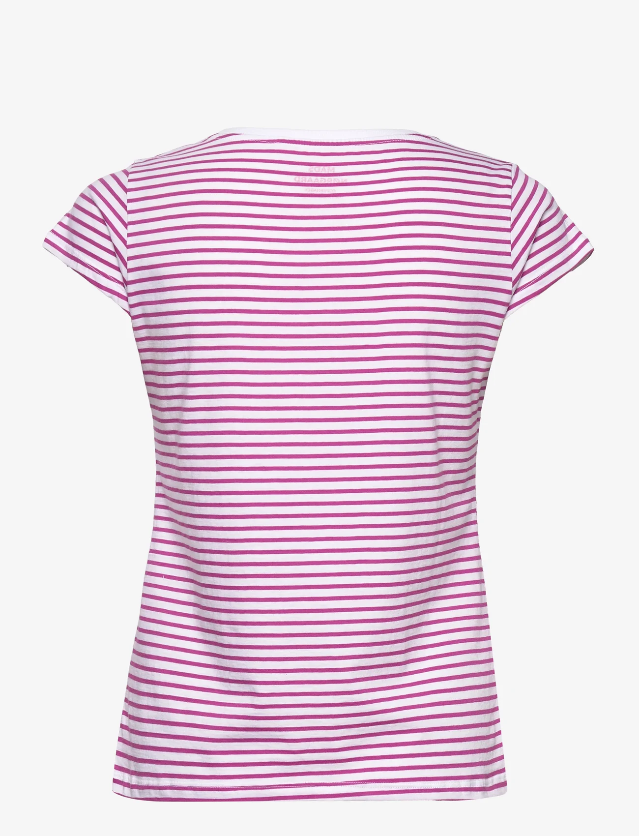 Mads Nørgaard - Organic Favorite Stripe Teasy - t-shirts - purple cactus flower/white - 1