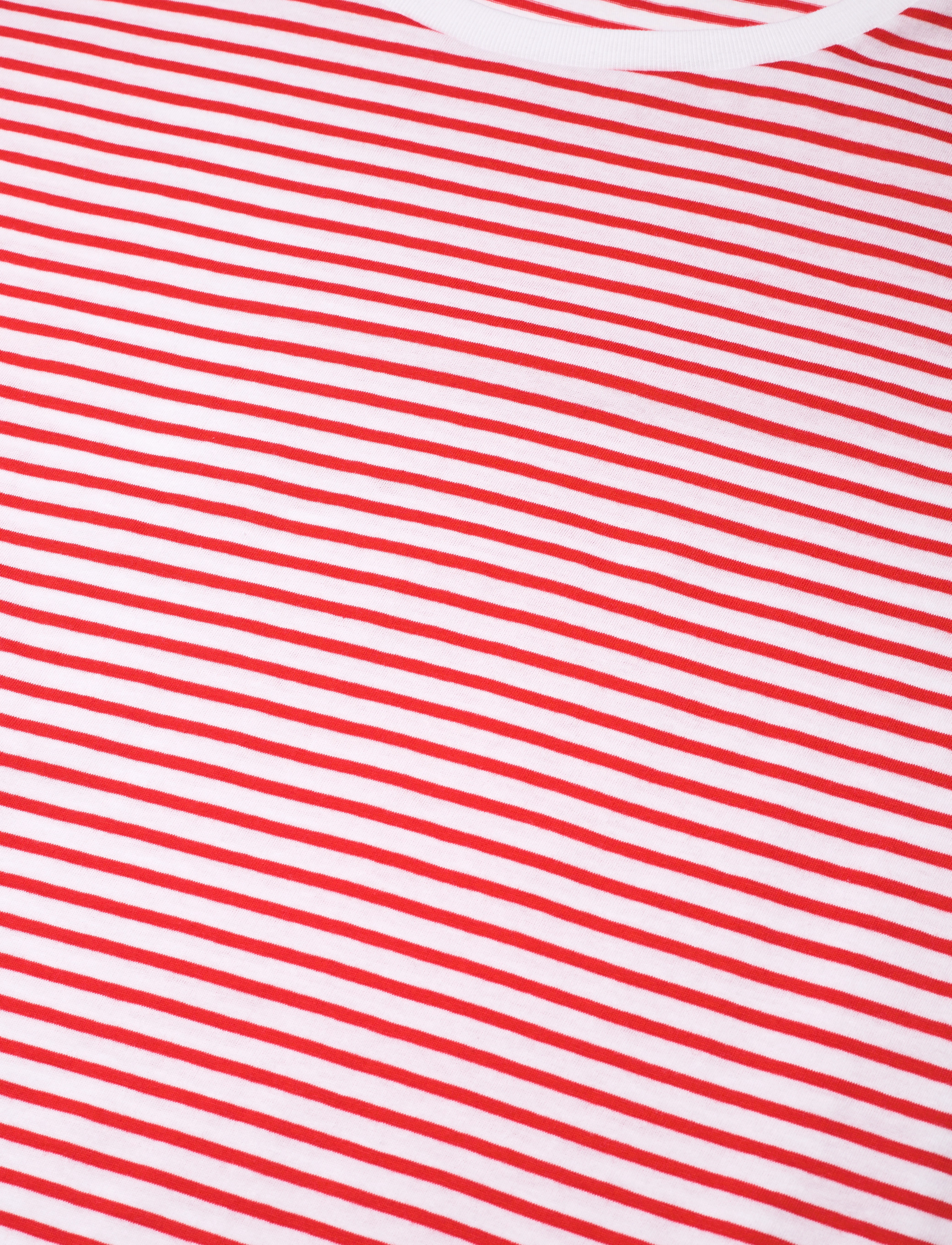 Mads Nørgaard - Fine Jersey Stripe Teasy Tee FAV - t-paidat - fiery red/brilliant white - 2