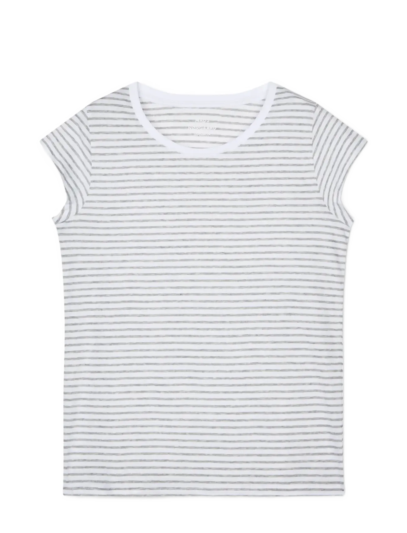 MADS NØRGAARD Organic Favorite Stripe Teasy Grau - M - Damen