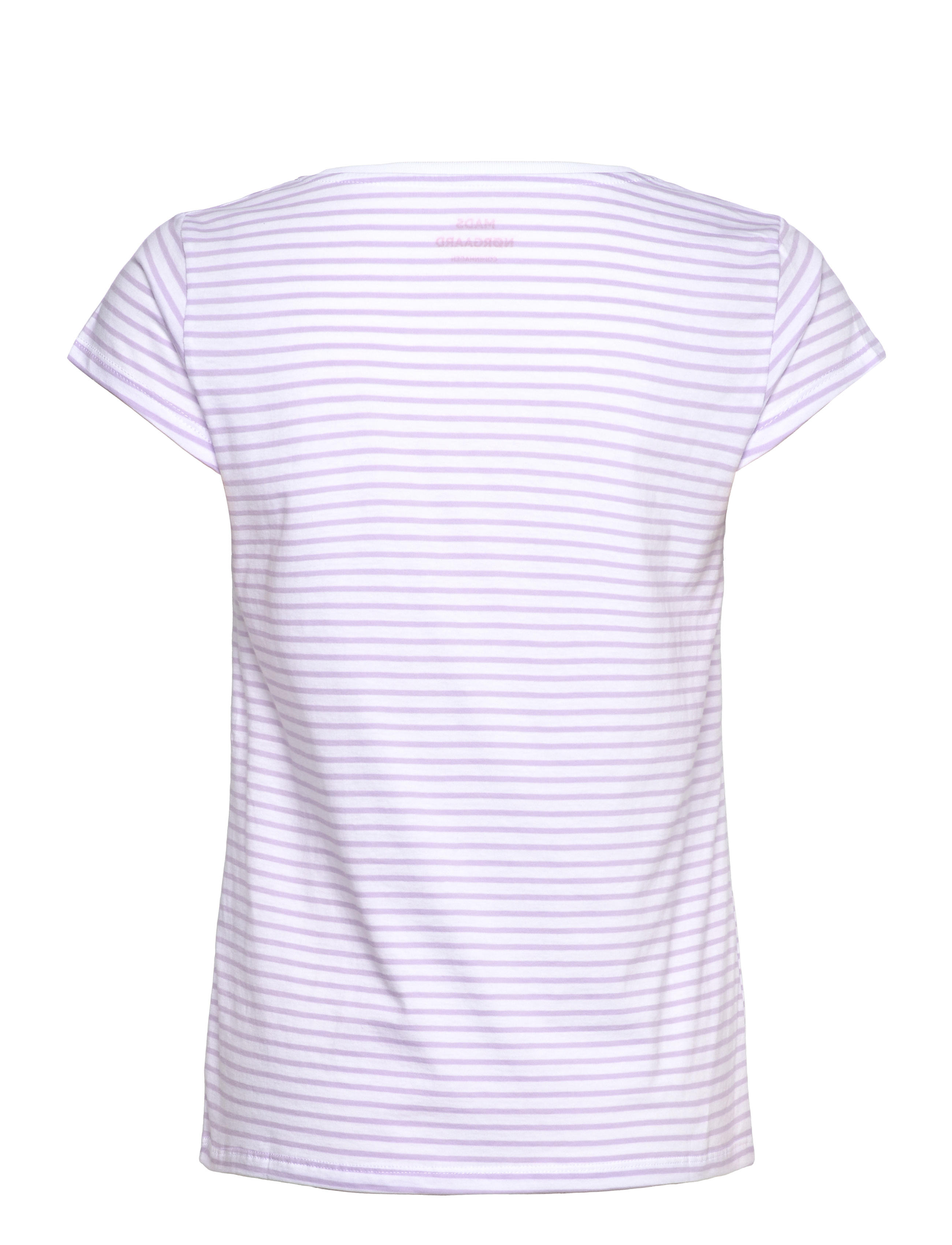 Mads Nørgaard - Fine Jersey Stripe Teasy Tee FAV - t-shirts - orchid petal/brilliant white - 1