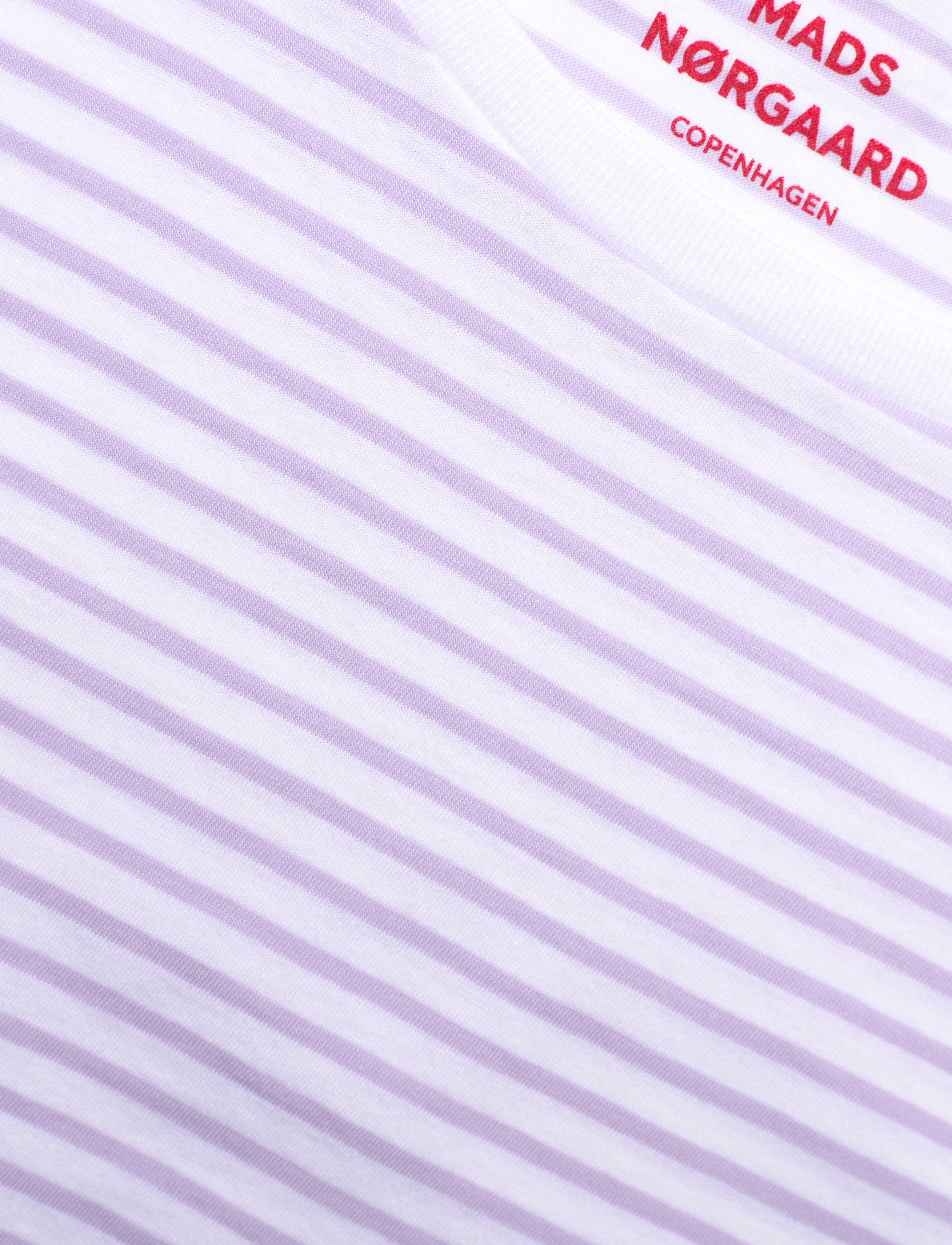 Mads Nørgaard - Fine Jersey Stripe Teasy Tee FAV - t-shirts - orchid petal/brilliant white - 2