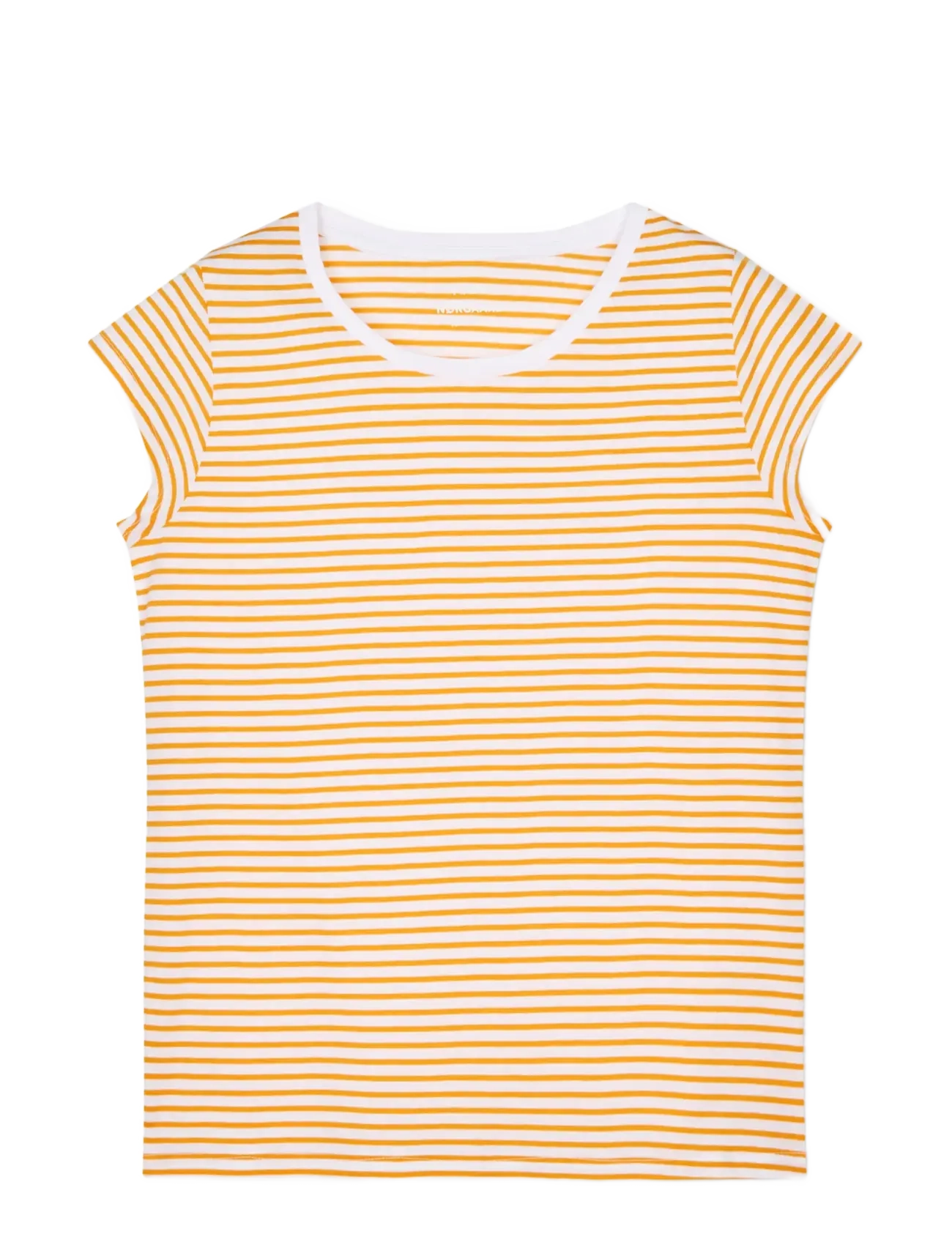 MADS NØRGAARD Organic Favorite Stripe Teasy Orange - XL - Damen