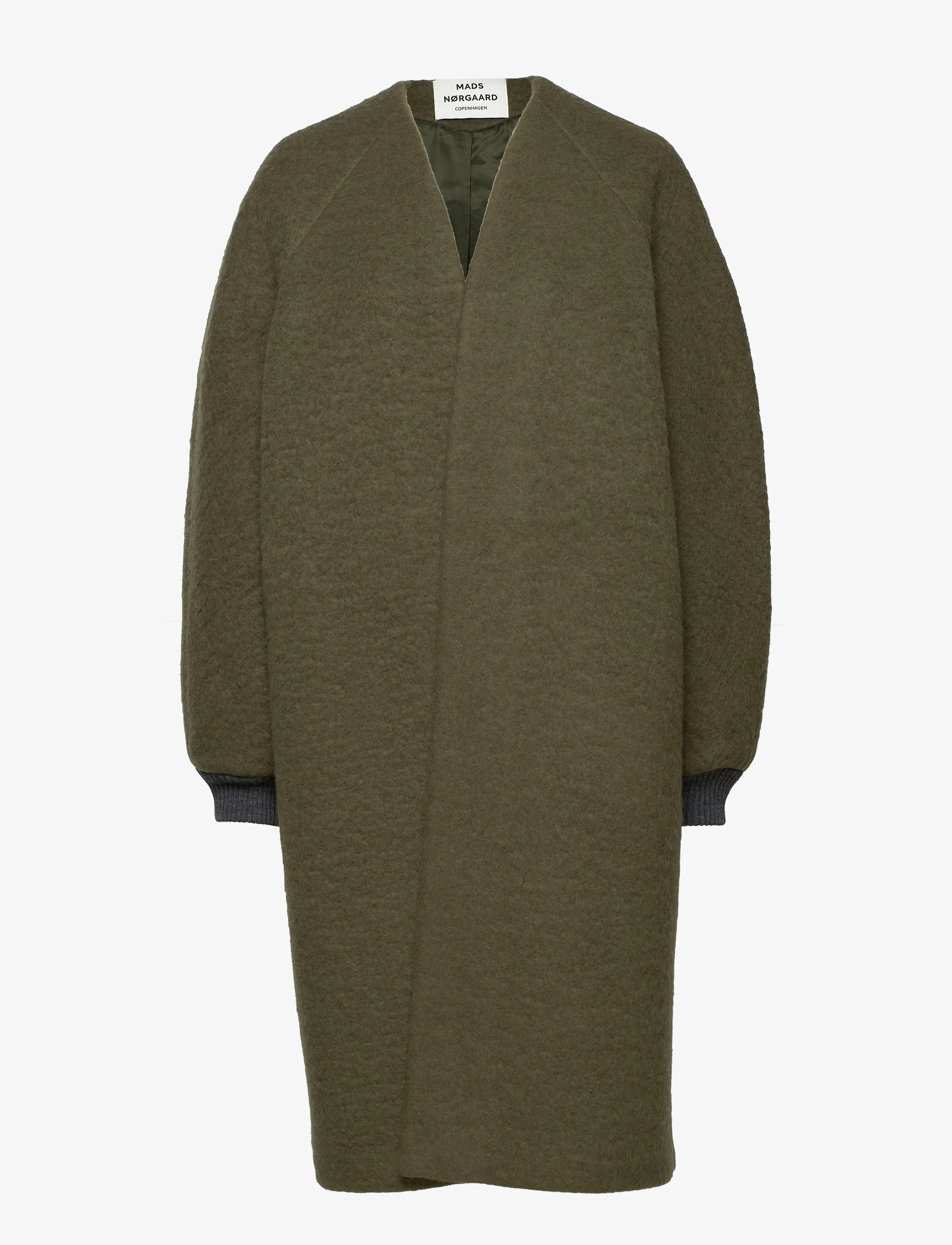 Mads Nørgaard Knitted Wool Jarlo Coat - Frakker - KALAMATA / green