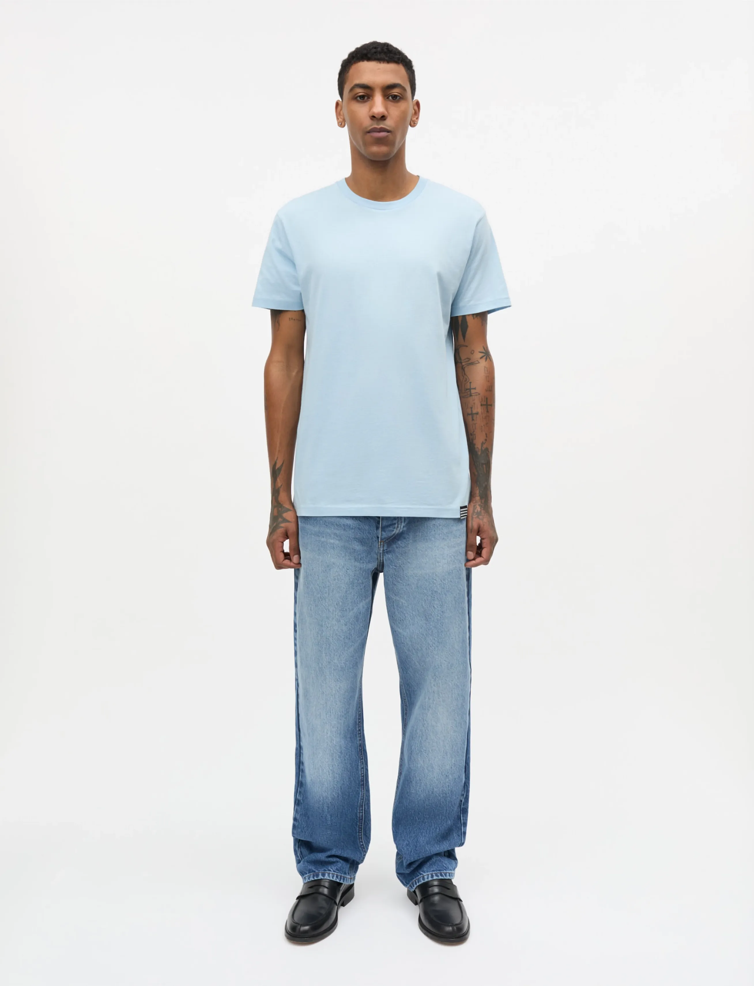 Mads Nørgaard Organic Thor Tee, XXL, T-shirts, Blau - Short-sleeved, Männerswear
