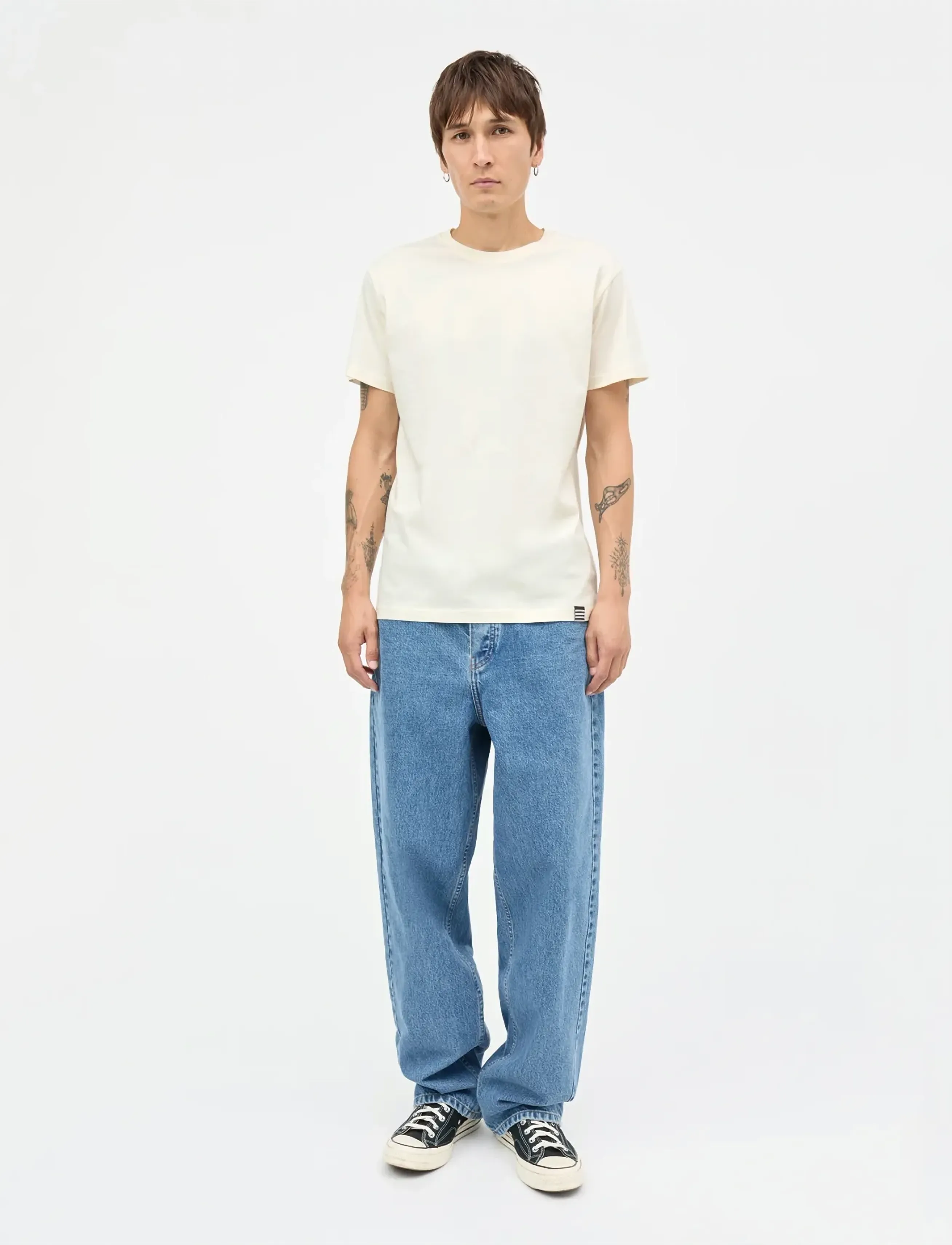 Mads Nørgaard Organic Thor Tee, XXL, T-shirts, Beige - Short-sleeved, Männerswear