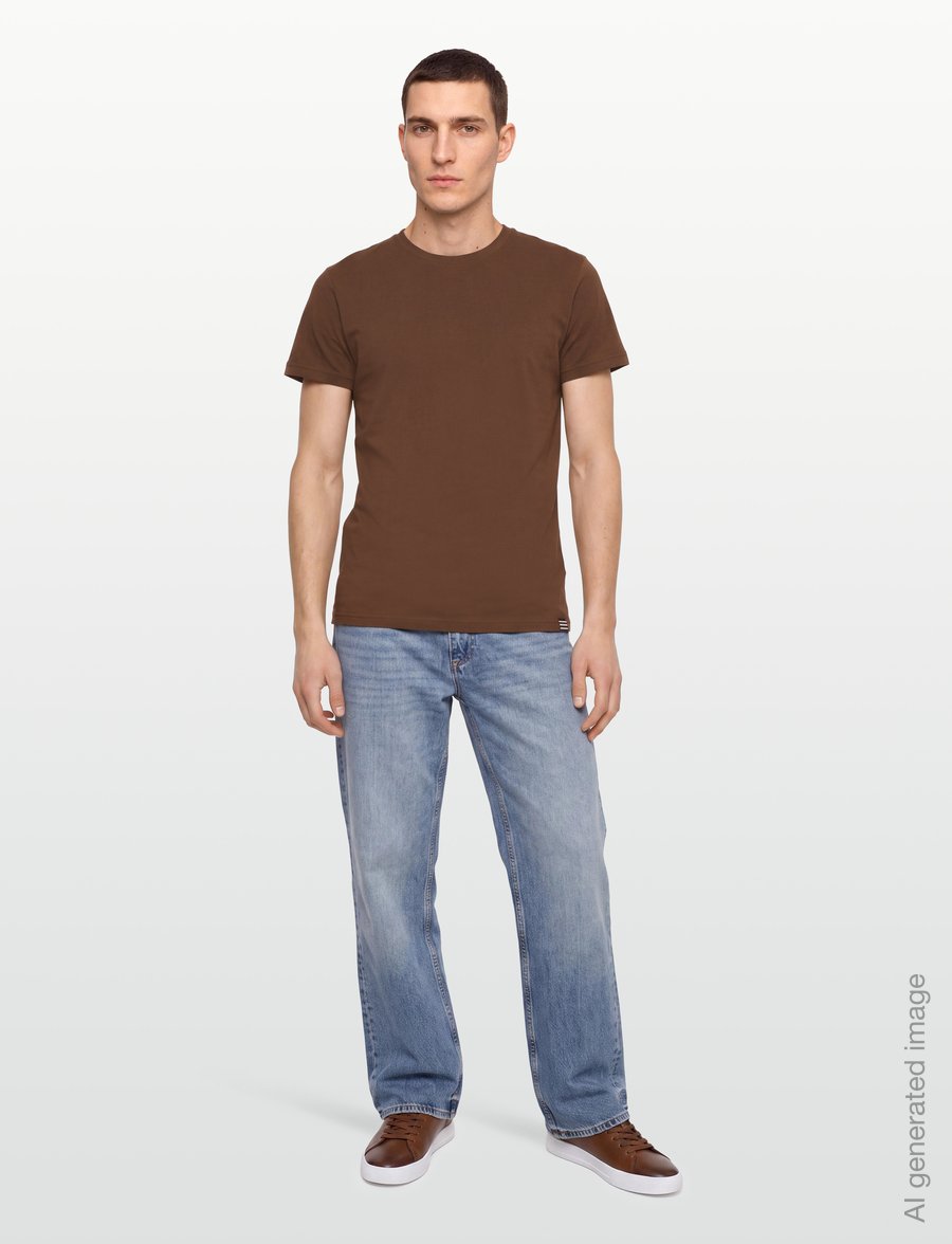 Mads Nørgaard - Fine Jersey Thor Tee FAV - kortærmede t-shirts - cocoa - 0