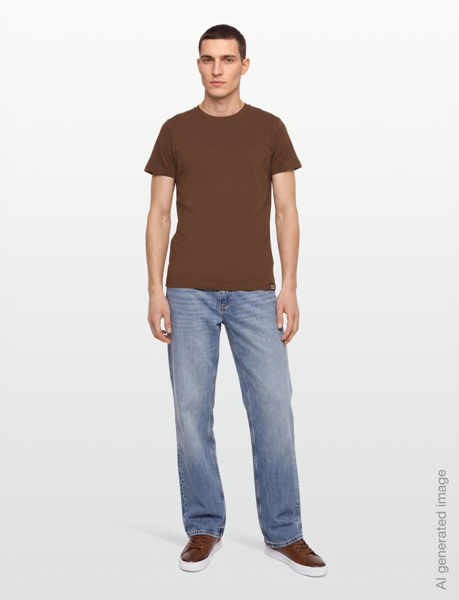 Mads Nørgaard - Organic Thor Tee - kurzärmelige t-shirts - cocoa - 0