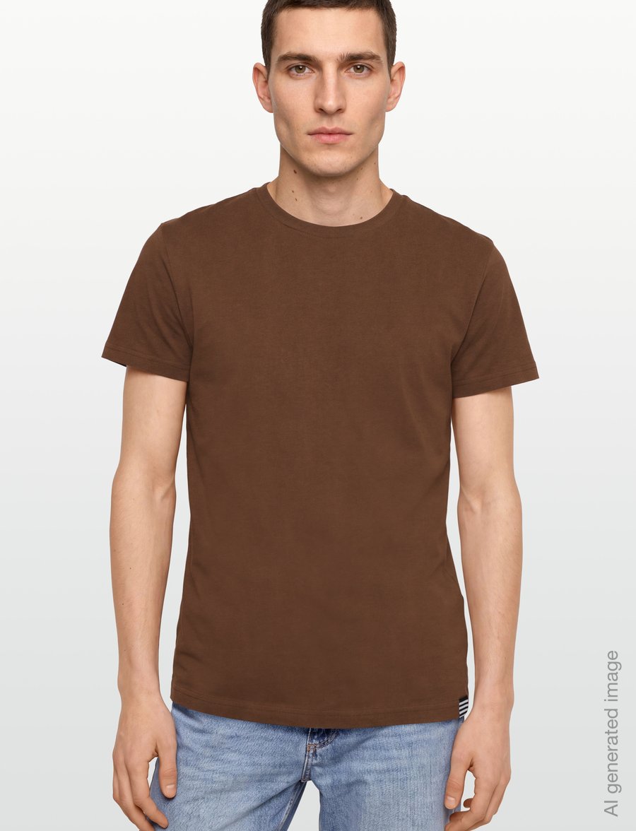Mads Nørgaard - Fine Jersey Thor Tee FAV - kortærmede t-shirts - cocoa - 3