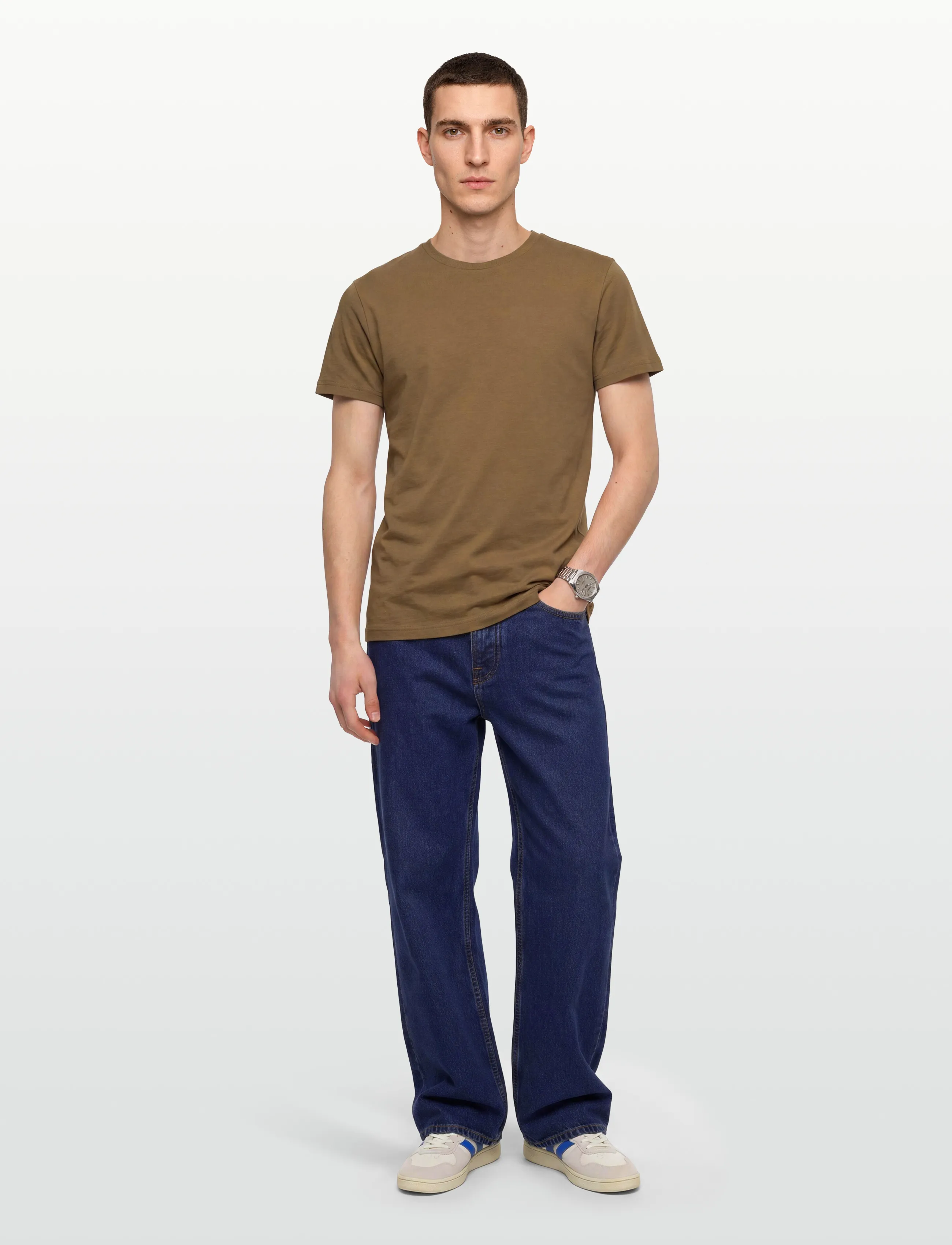 Mads Nørgaard Organic Thor Tee, S, T-shirts, Braun - Short-sleeved, Männerswear