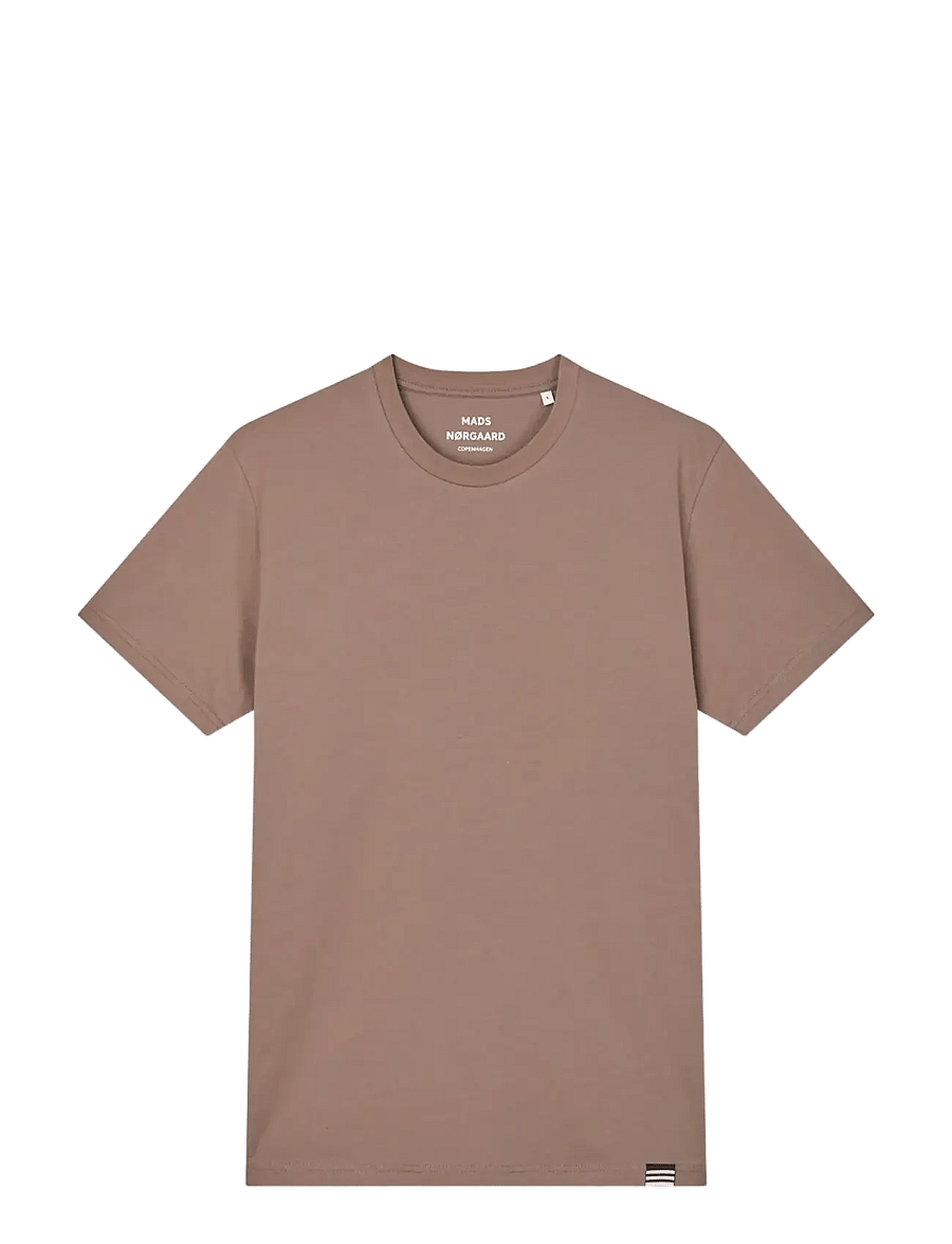 Mads Nørgaard - Fine Jersey Thor Tee FAV - short-sleeved t-shirts - walnut - 0
