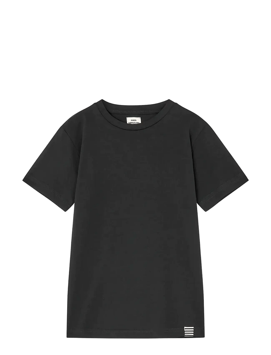 Mads Nørgaard - Organic Thorlino Tee FAV - kortærmede t-shirts - black - 0