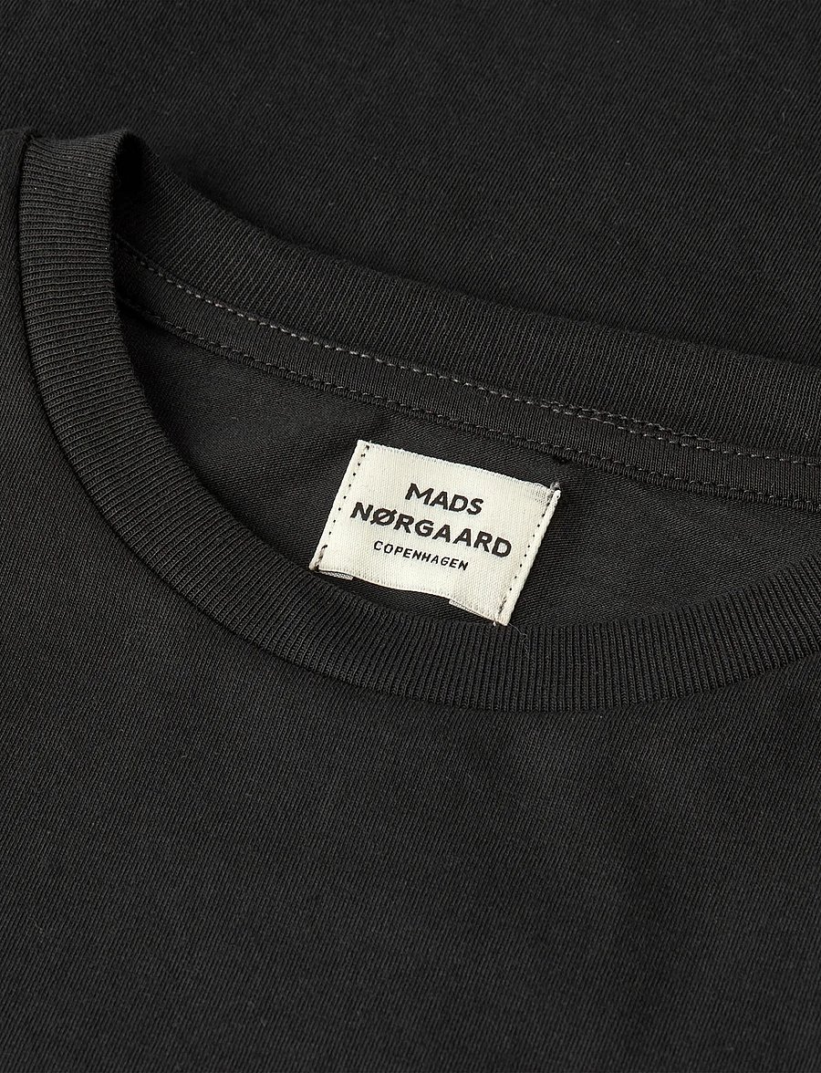 Mads Nørgaard - Organic Thorlino Tee FAV - kortærmede t-shirts - black - 2