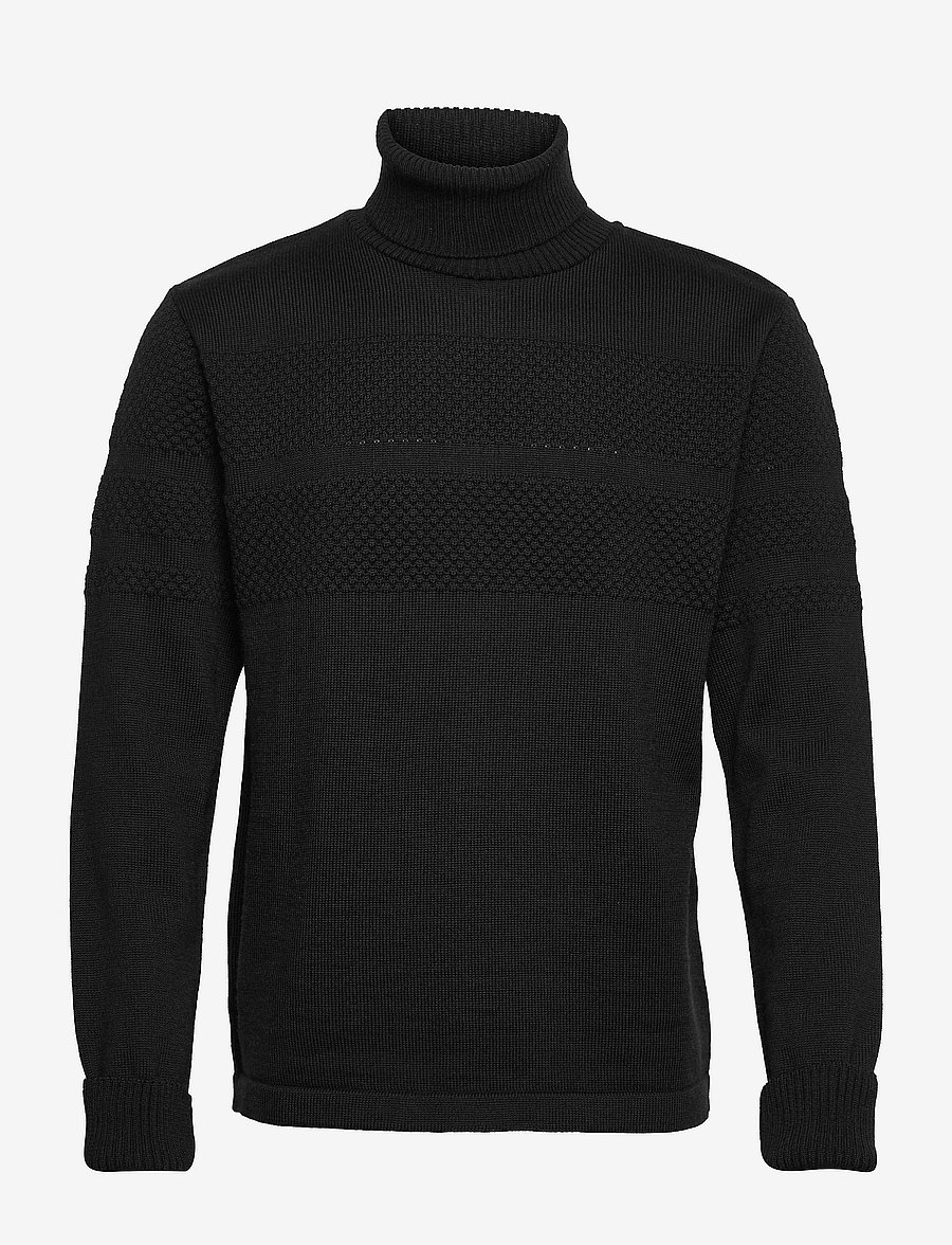 Mads Nørgaard - Wool Klemens Knit FAV - kõrge kaelusega - black - 0