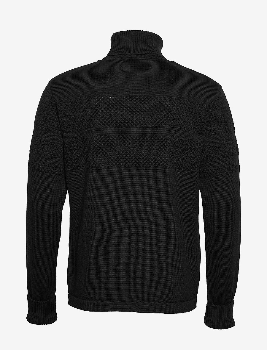 Mads Nørgaard - Wool Klemens Knit FAV - kõrge kaelusega - black - 1