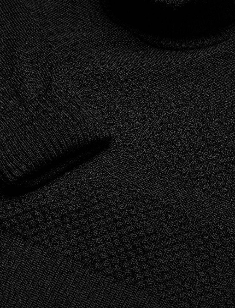 Mads Nørgaard - Wool Klemens Knit FAV - kõrge kaelusega - black - 2