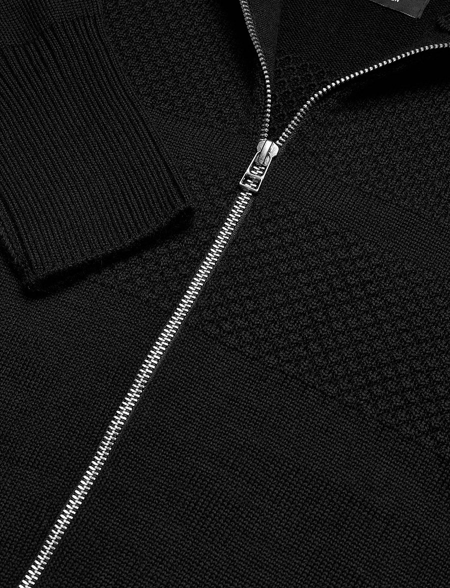 Mads Nørgaard - Wool Klemens Zip Knit - full zip jumpers - black - 2