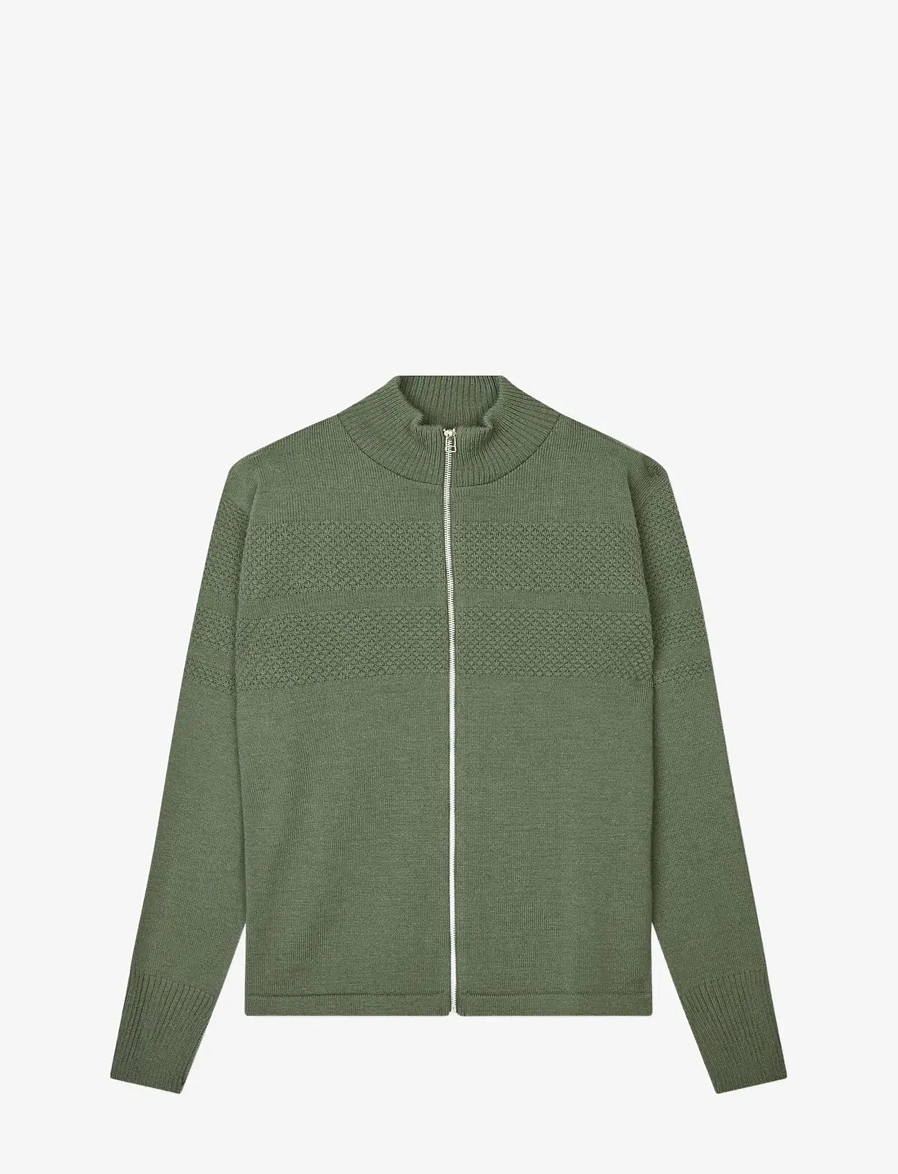Mads Nørgaard - Wool Klemens Zip Knit - full zip jumpers - four leaf clover - 0