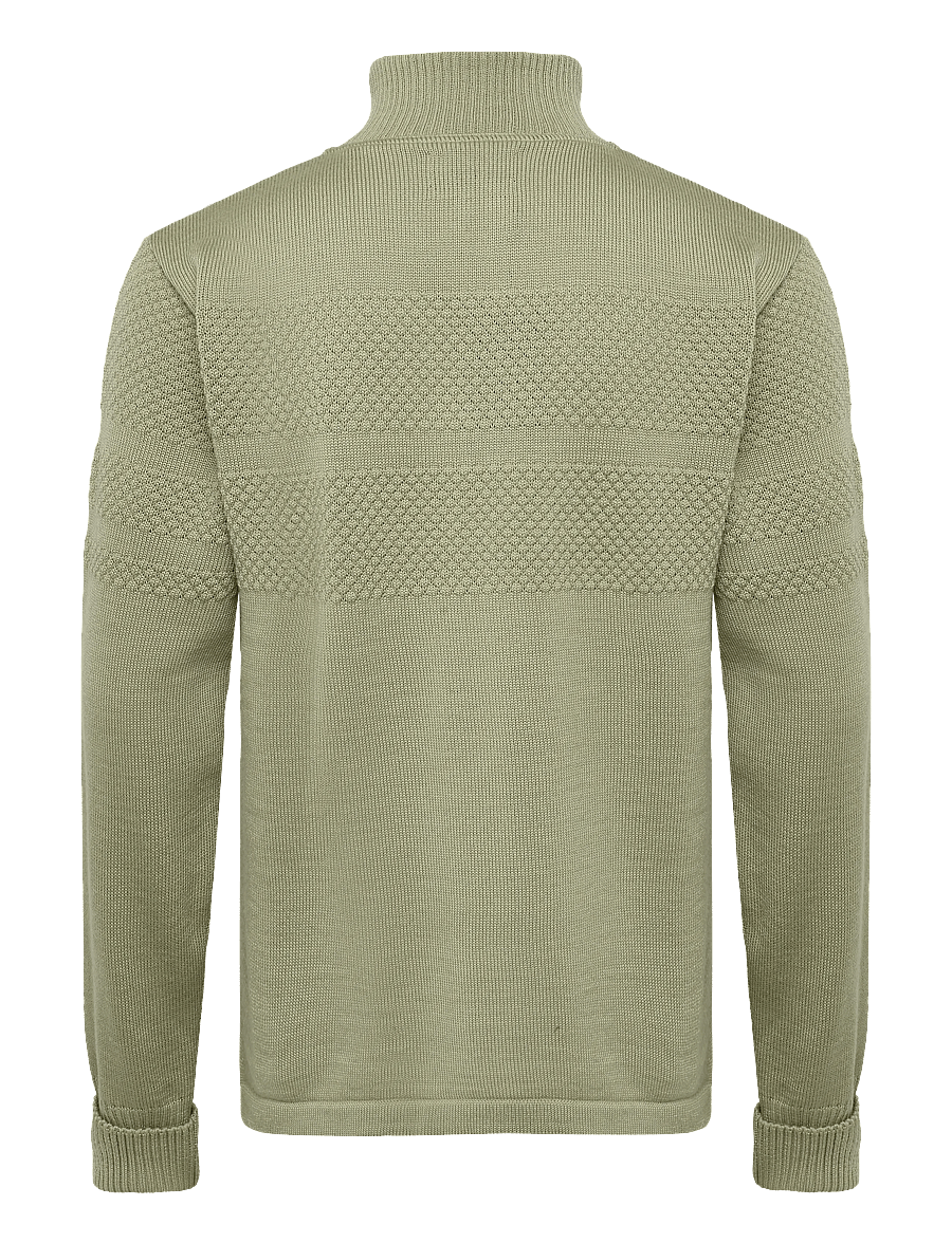 Mads Nørgaard - Wool Klemens Zip Knit FAV - pullover mit durchgehendem reißverschluss - overland trek - 1