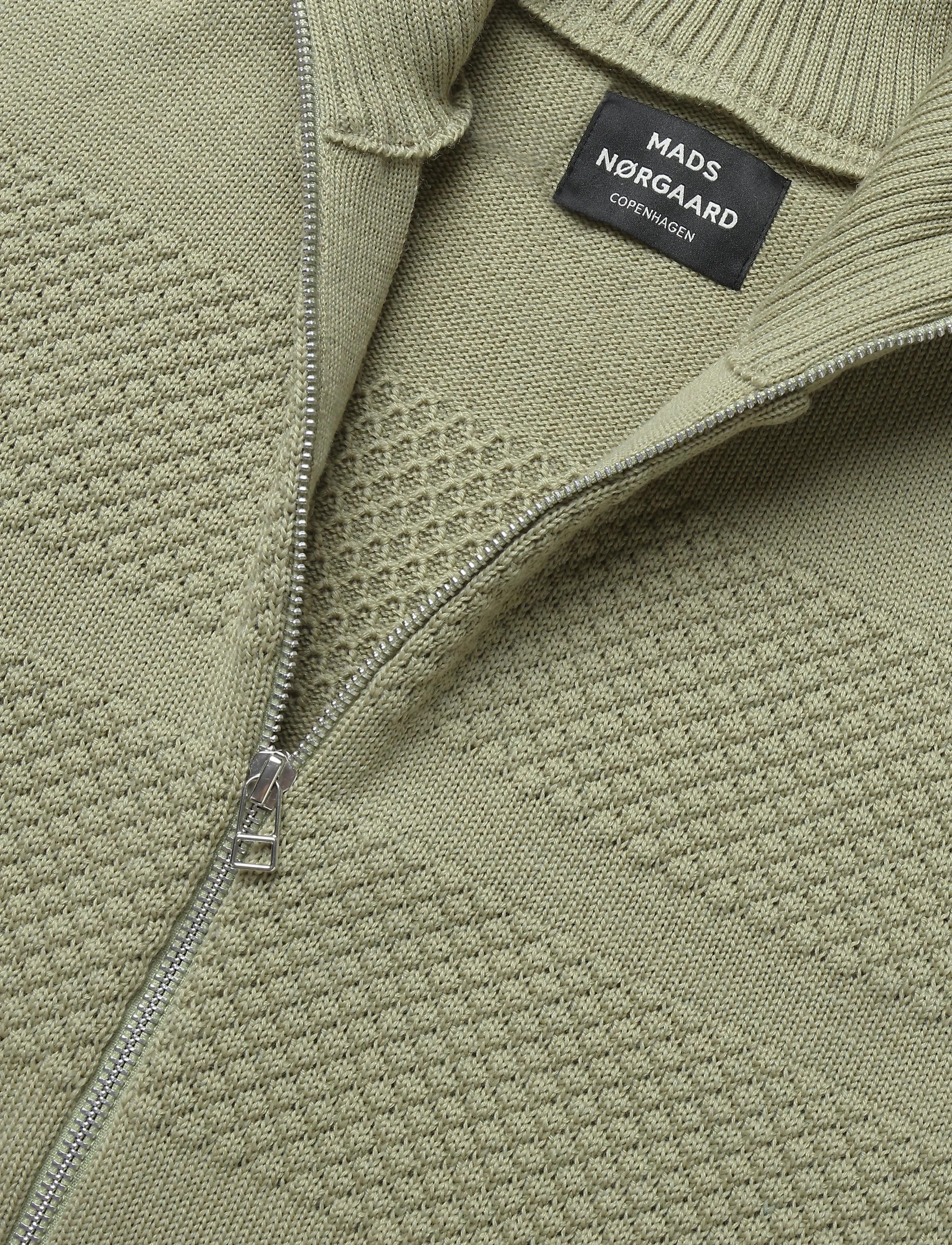 Mads Nørgaard - Wool Klemens Zip Knit FAV - pullover mit durchgehendem reißverschluss - overland trek - 2