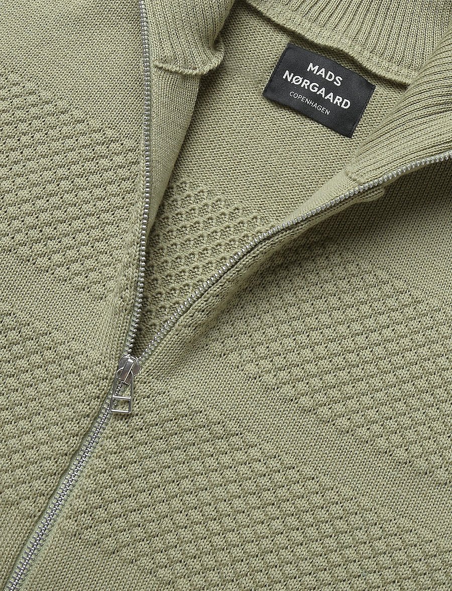 Mads Nørgaard - Wool Klemens Zip Knit FAV - pullover mit durchgehendem reißverschluss - overland trek - 2
