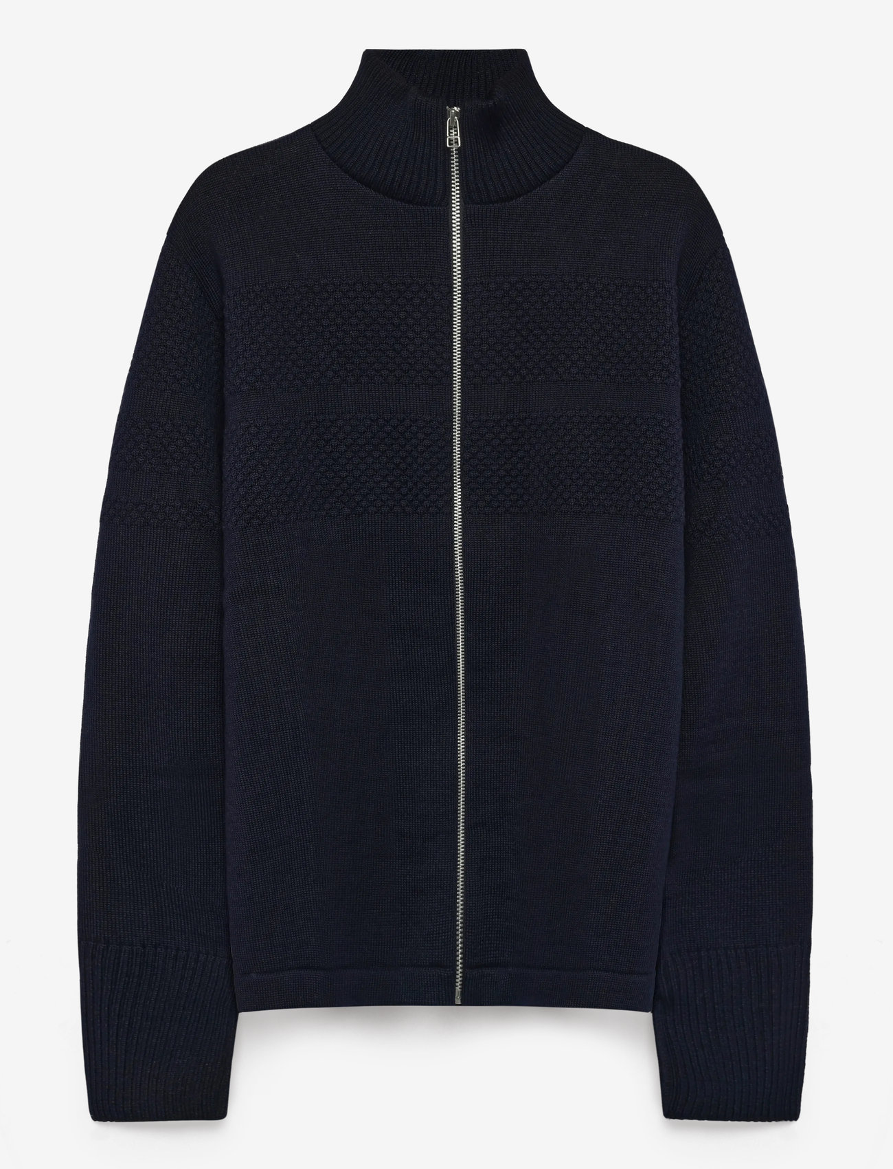Mads Nørgaard - Wool Klemens Zip Knit - full zip jumpers - sky captain - 1