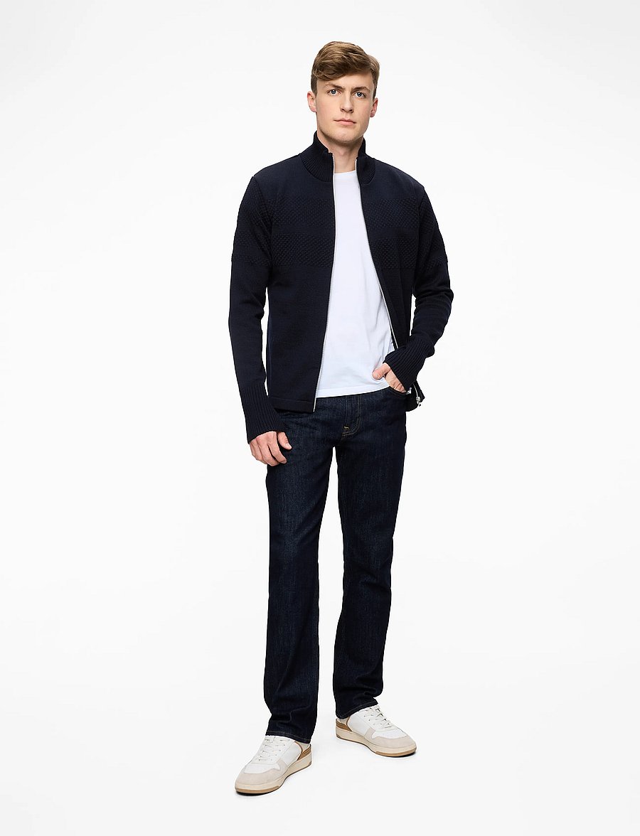 Mads Nørgaard - Wool Klemens Zip Knit - lukuga džemprid - sky captain - 2