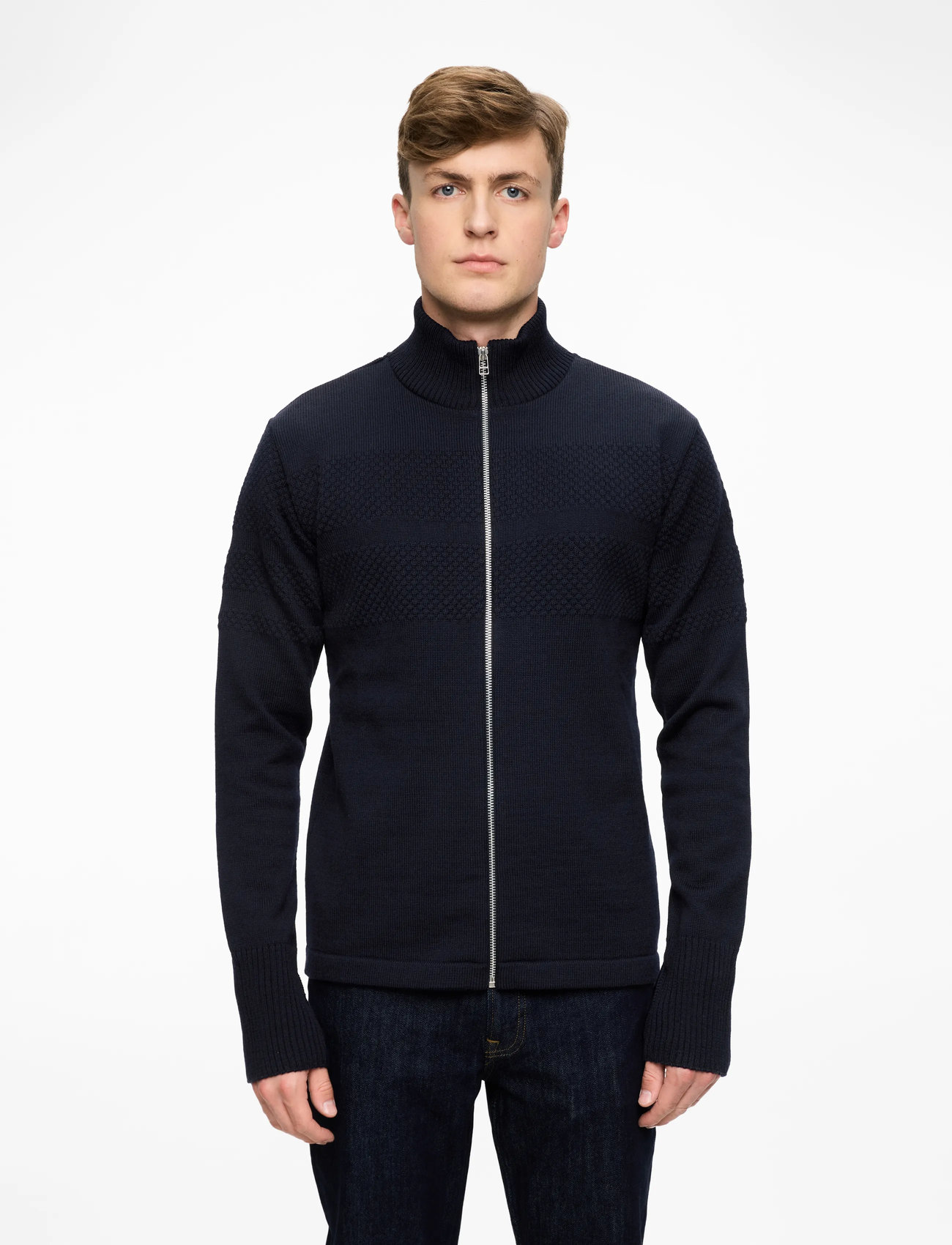 Mads Nørgaard - Wool Klemens Zip Knit - full zip jumpers - sky captain - 0
