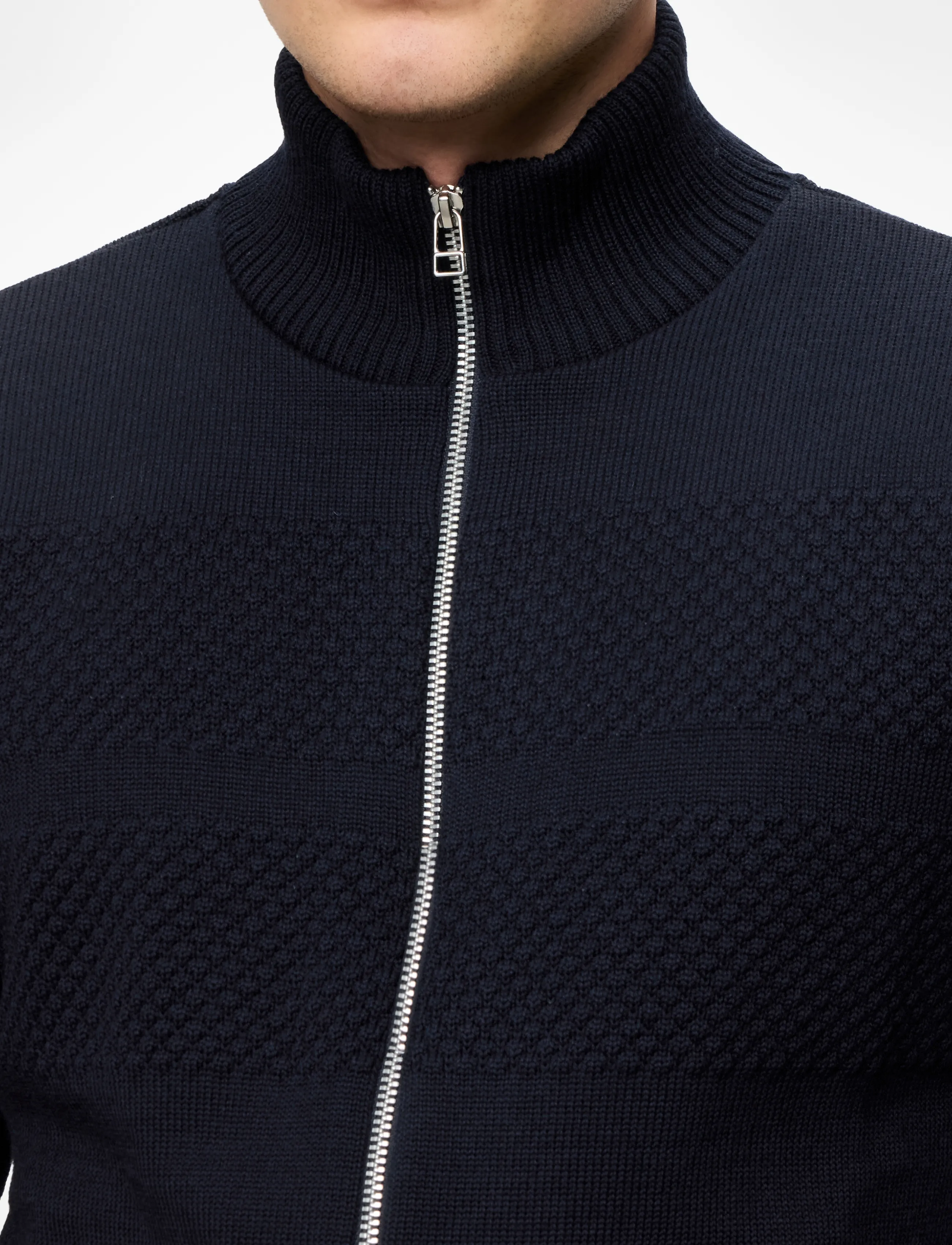 Mads Nørgaard - Wool Klemens Zip Knit - lukuga džemprid - sky captain - 5