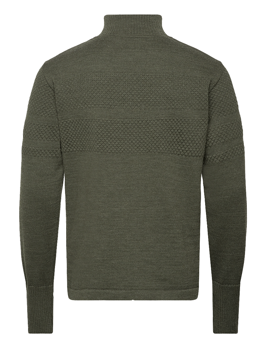 Mads Nørgaard - Wool Klemens Zip Knit FAV - pullover mit durchgehendem reißverschluss - tarmac - 1
