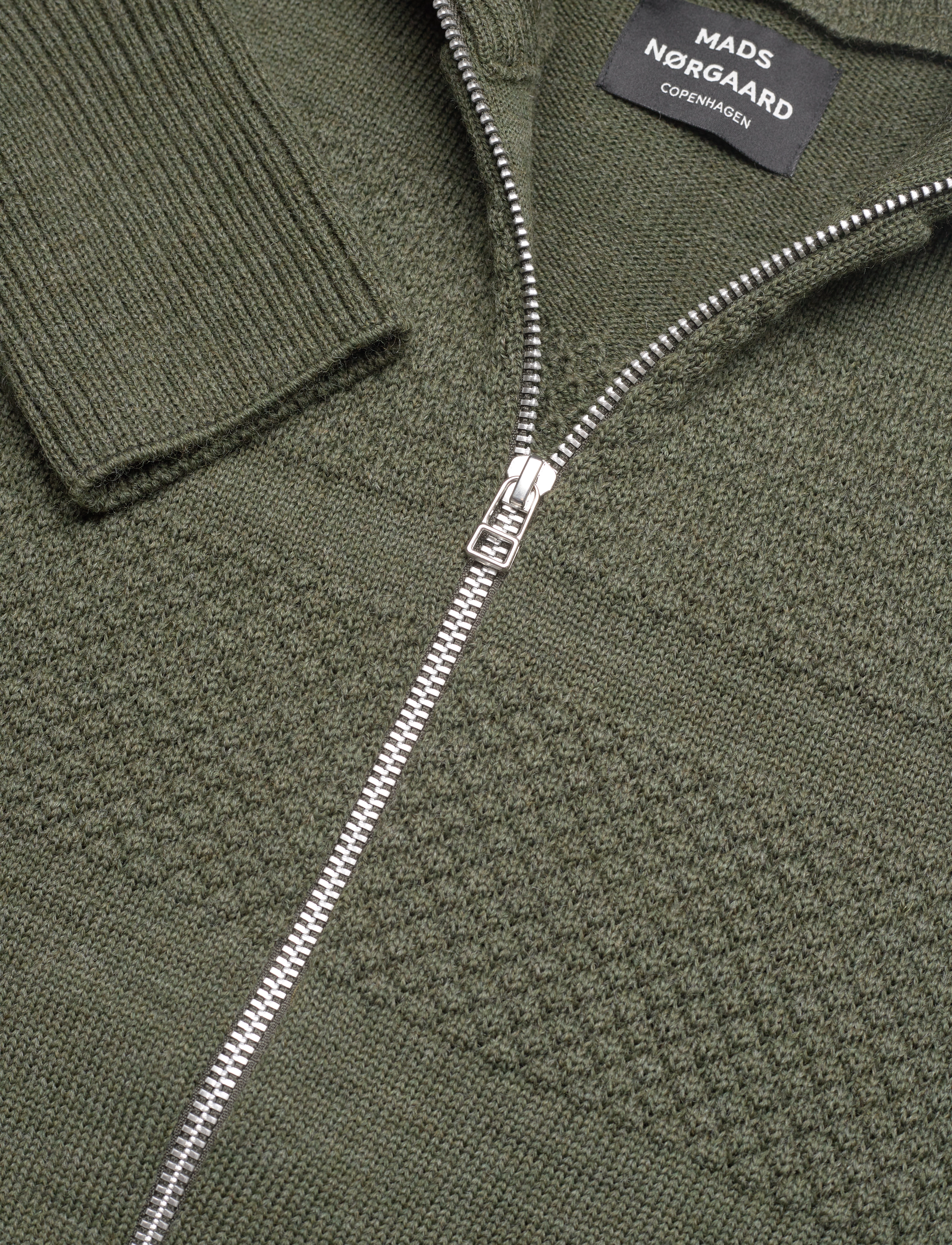 Mads Nørgaard - Wool Klemens Zip Knit FAV - pullover mit durchgehendem reißverschluss - tarmac - 2