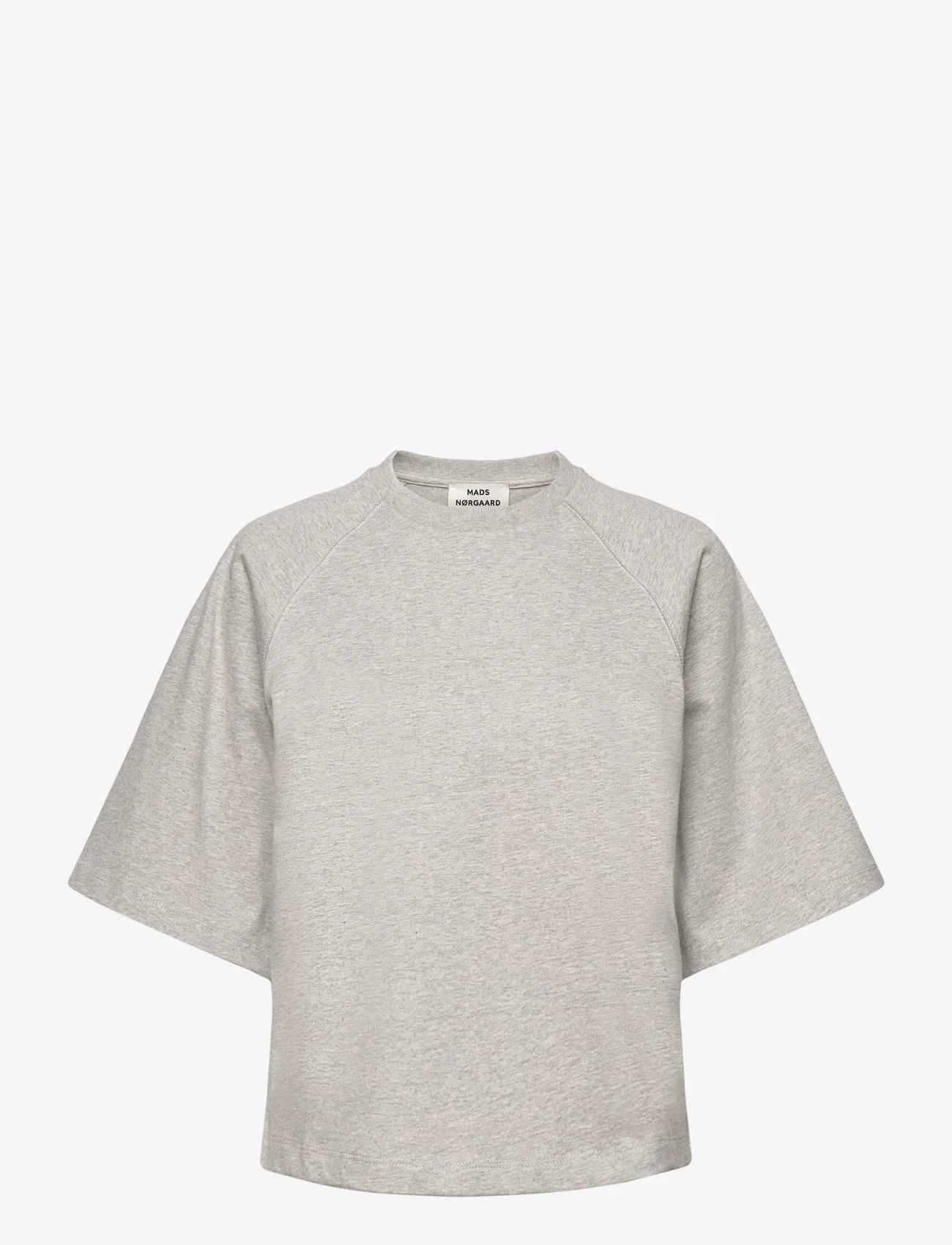 Mads Nørgaard - Heavy Single Trista Tee - t-shirts & tops - light grey melange - 0