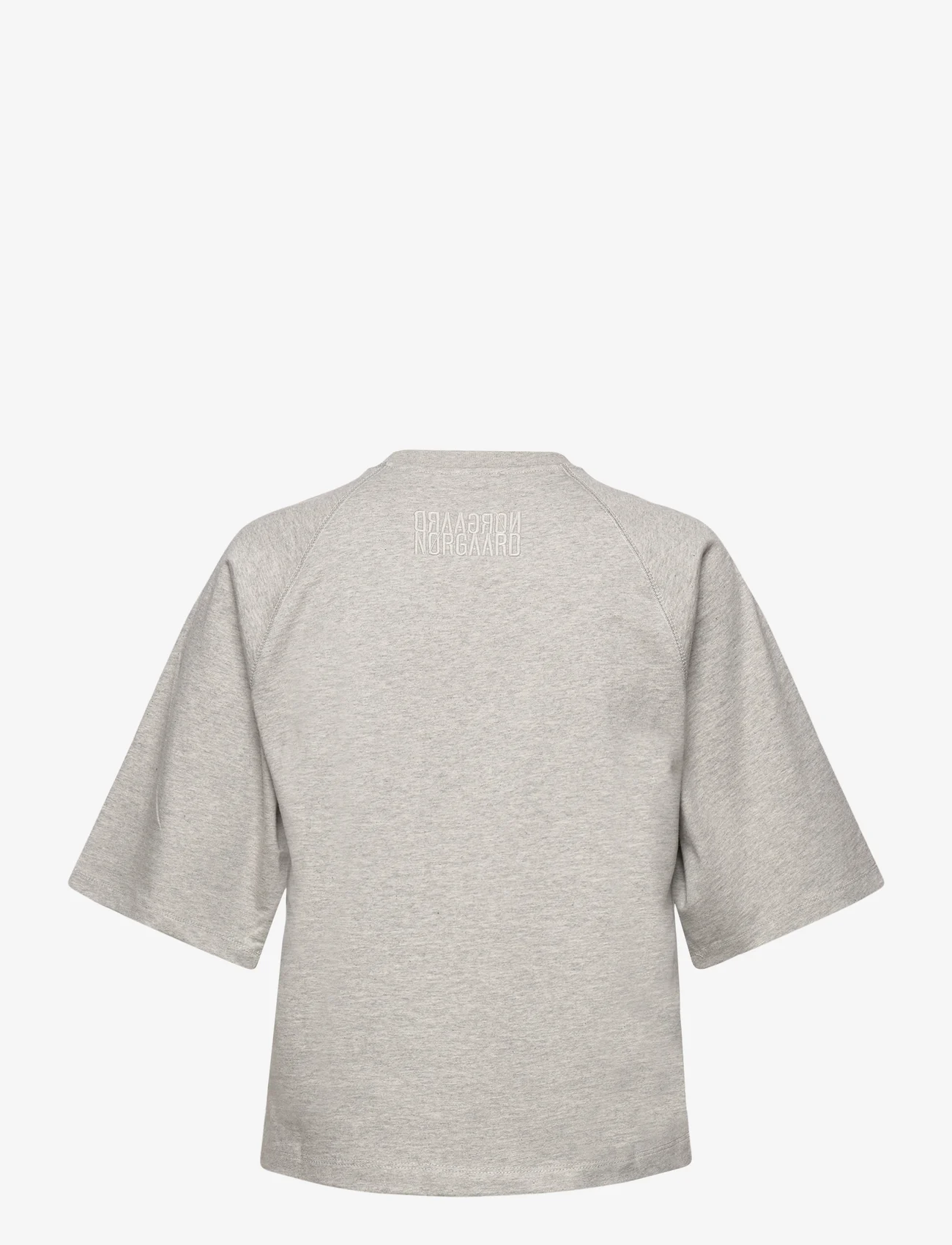 Mads Nørgaard - Heavy Single Trista Tee - t-shirts & tops - light grey melange - 1