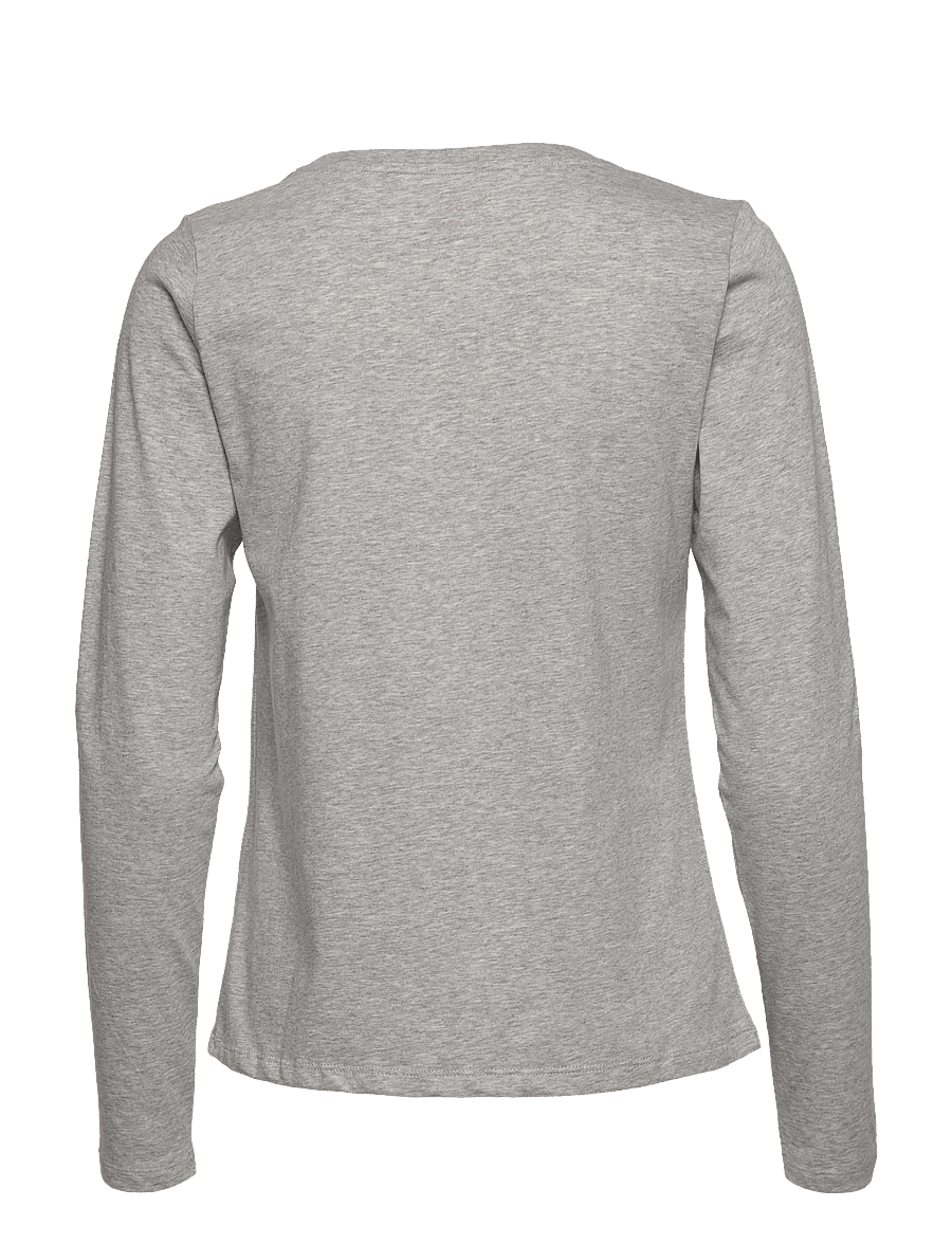 Mads Nørgaard - Organic Jersey Tenna Tee FAV - langærmede toppe - light grey melange - 1