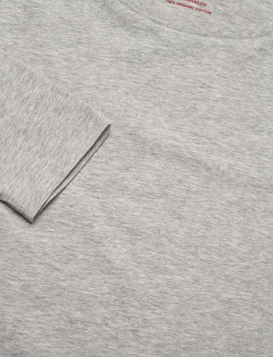 Mads Nørgaard - Organic Jersey Tenna Tee FAV - langærmede toppe - light grey melange - 2