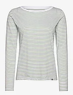 Organic Jersey Stripe Tenna Tee FAV - BRILLIANT WHITE/JADEITE