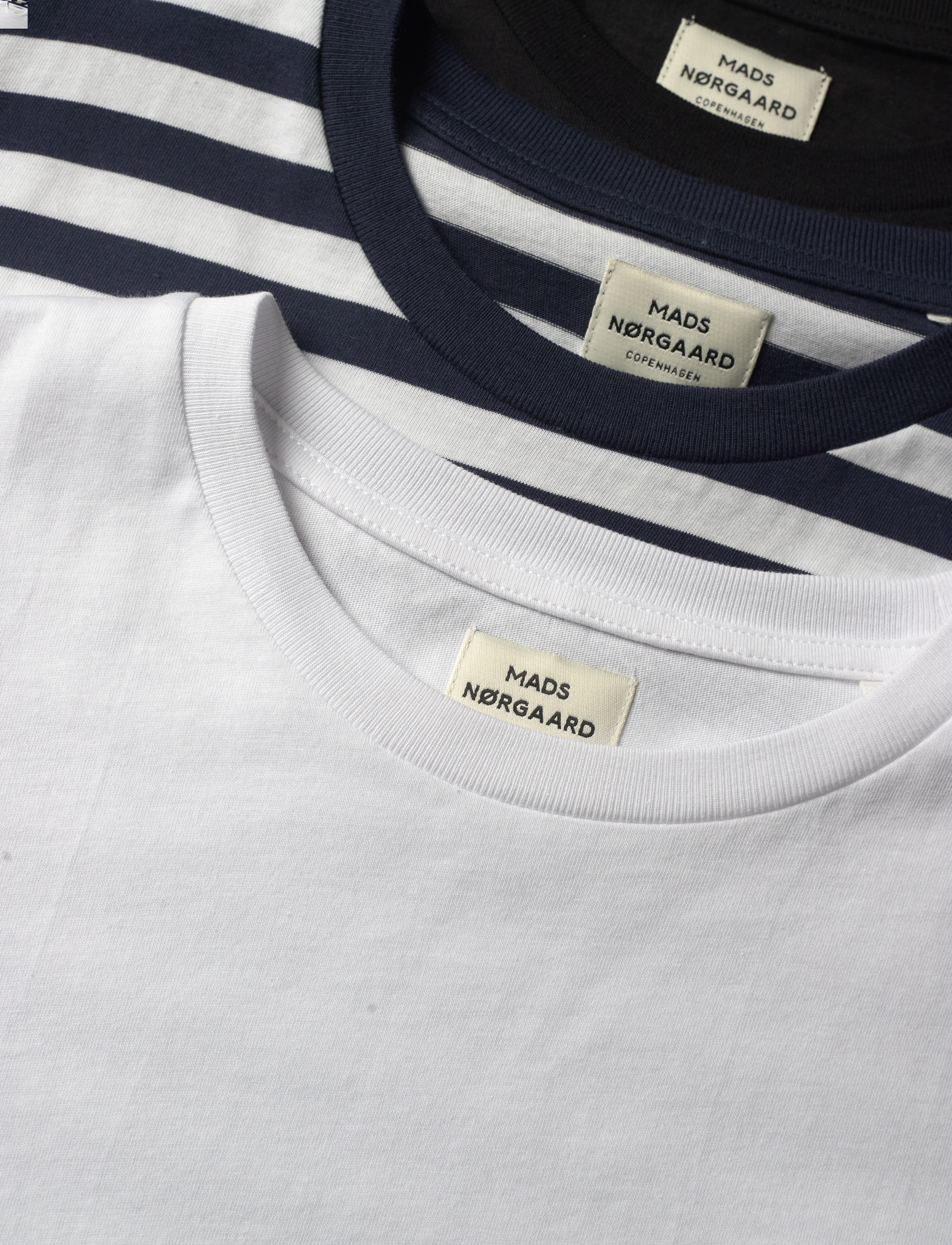 Mads Nørgaard - Organic Thorlino 3 Pack Tee - black/white/nw midi - 2