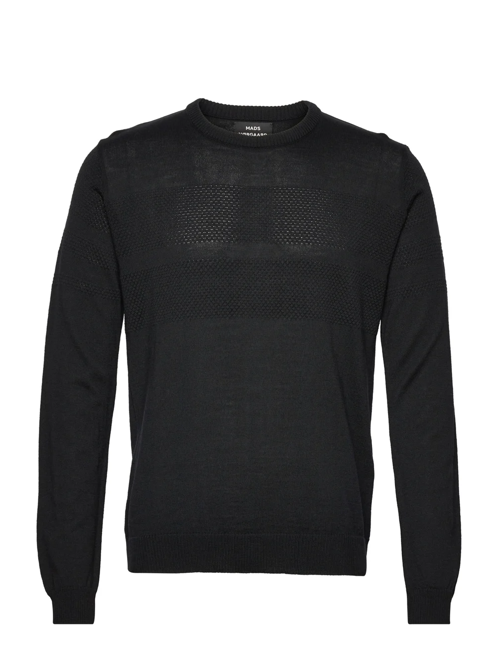 Mads Nørgaard - Merino Wool Klap Knit - Ümmarguse kaelusega kudumid - black - 0