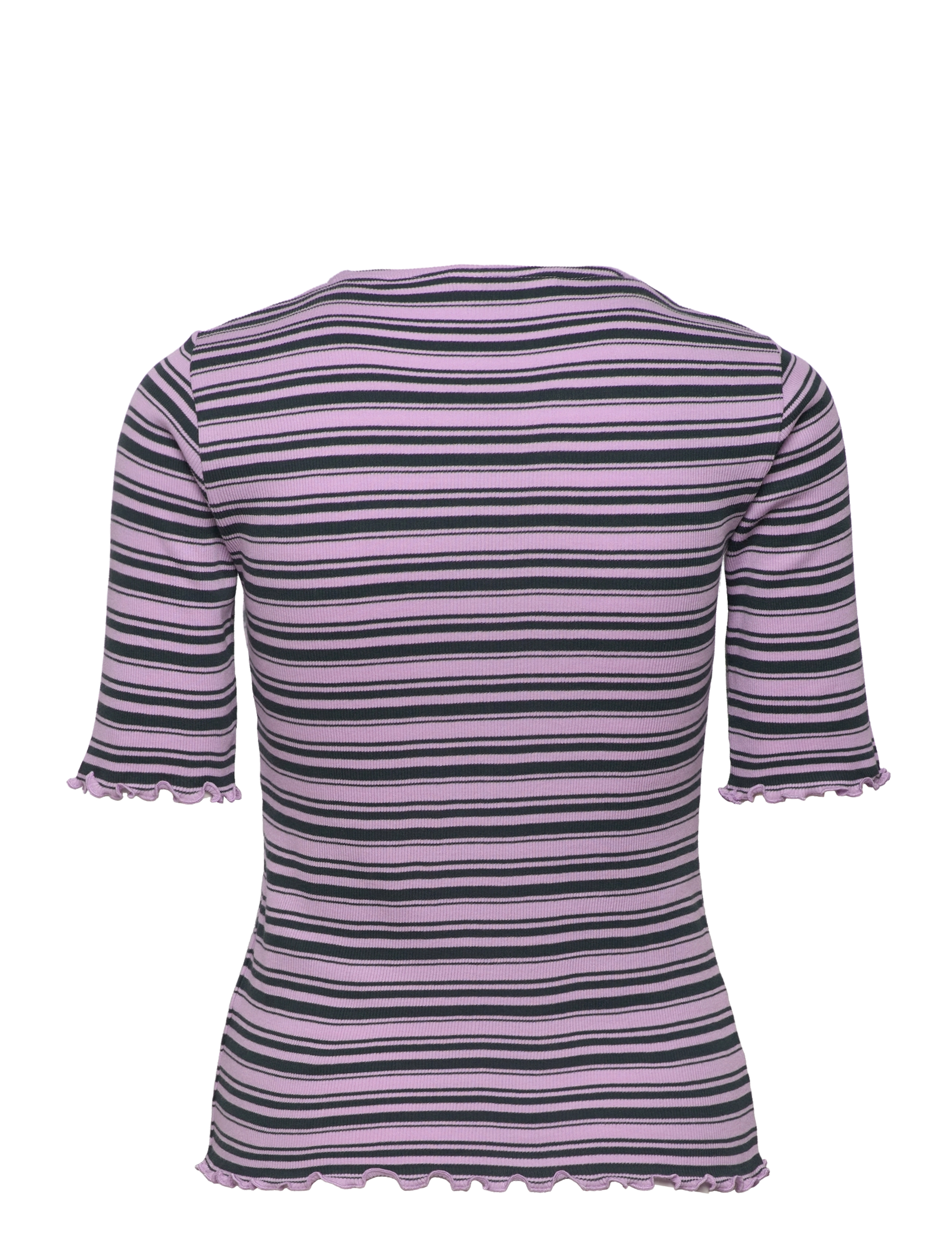 Mads Nørgaard - 2x2 Cotton Stripe Tinna Tee - lavendula / magical forest - 1