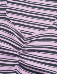 Mads Nørgaard - 2x2 Cotton Stripe Tinna Tee - t-shirts & tops - lavendula / magical forest - 3