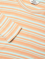 Mads Nørgaard - 2x2 Cotton Stripe Duba Dress - t-shirtklänningar - spa retreat / iced coffee - 2