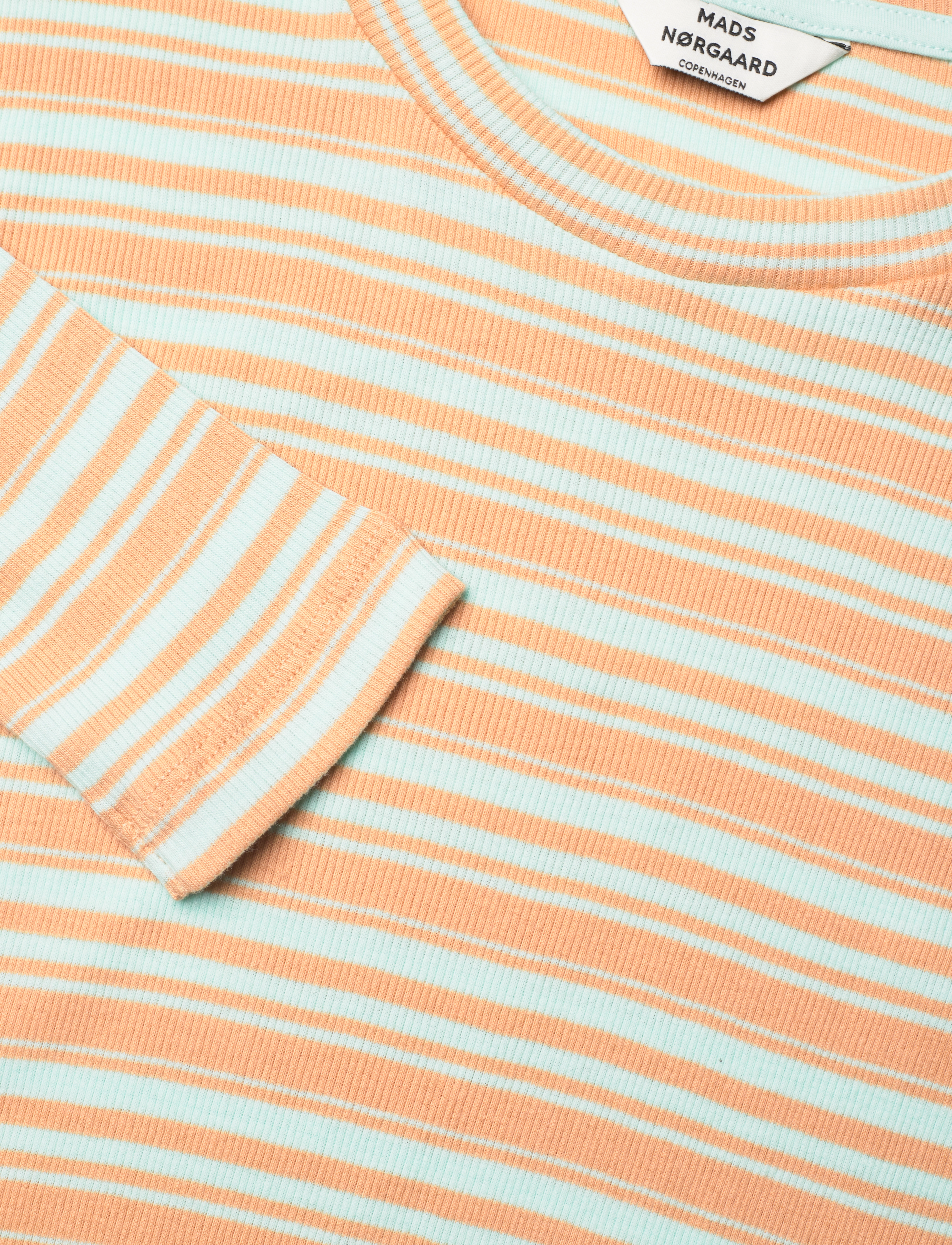 Mads Nørgaard - 2x2 Cotton Stripe Duba Dress - spa retreat / iced coffee - 2